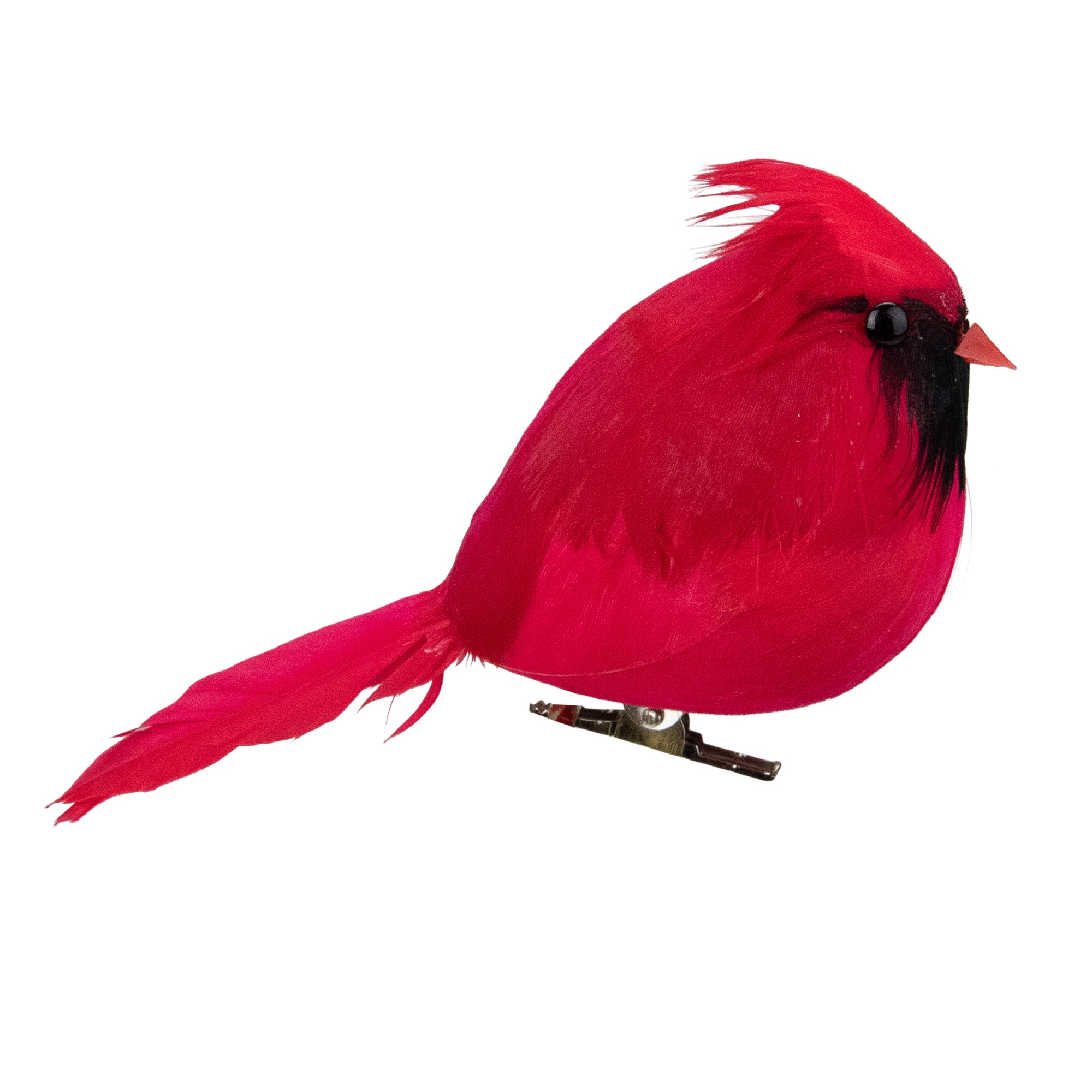 Cardinal Bird Clip-on Christmas Ornament - 5&#x22; - Red and Black