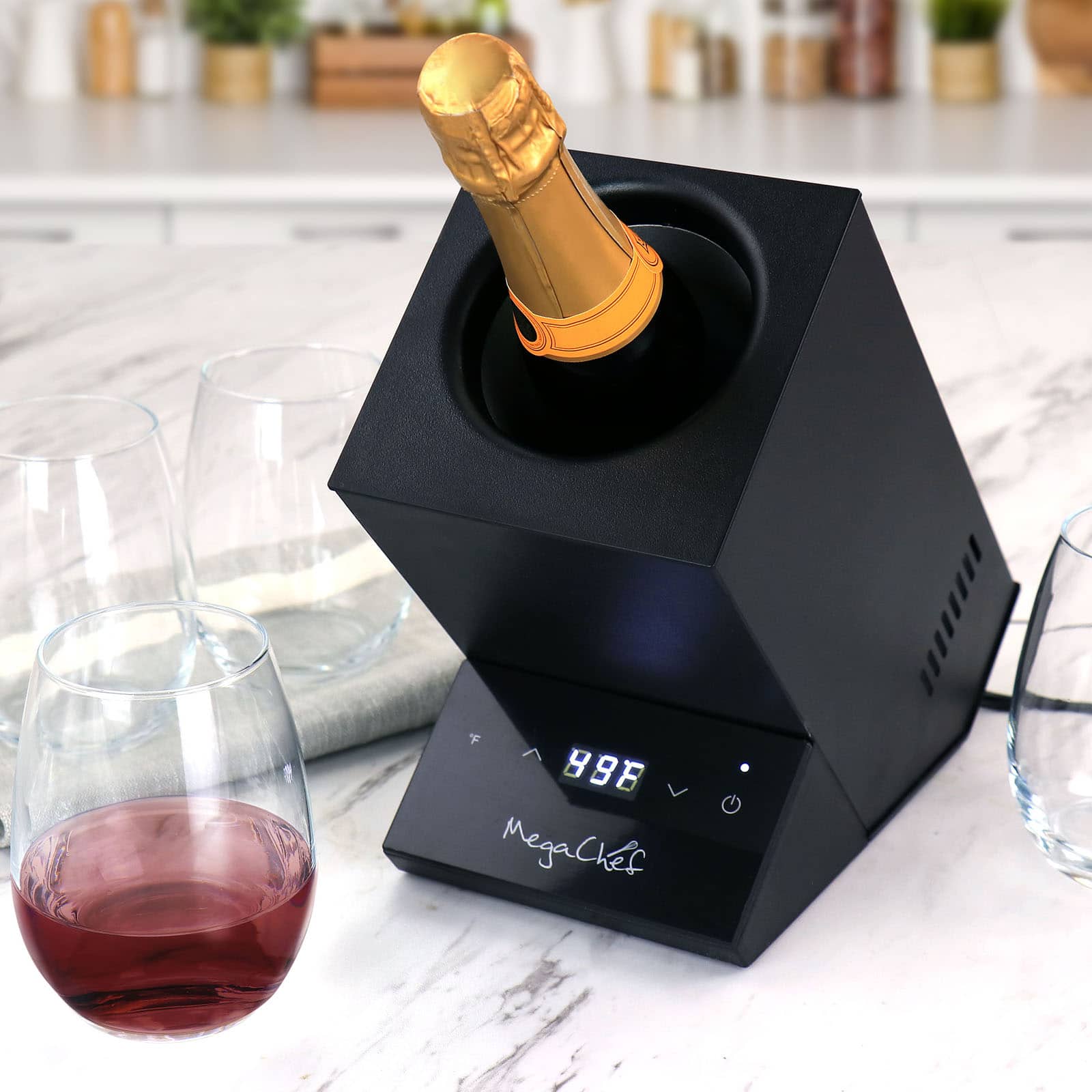 MegaChef Black Electric Wine Chiller with Digital Display
