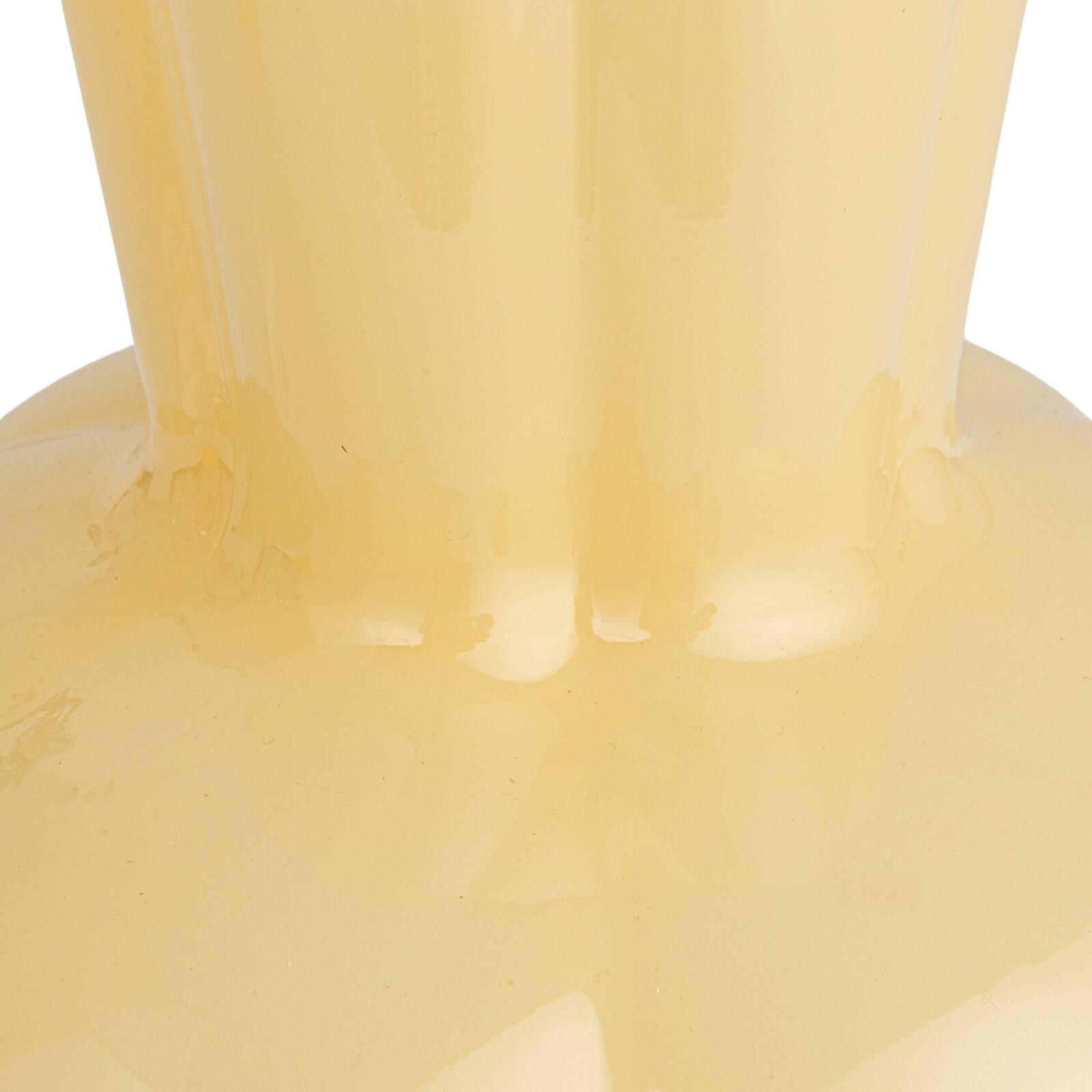 Hello Honey&#xAE; 9.25&#x22; Light Yellow Round Opaque Glass Vase