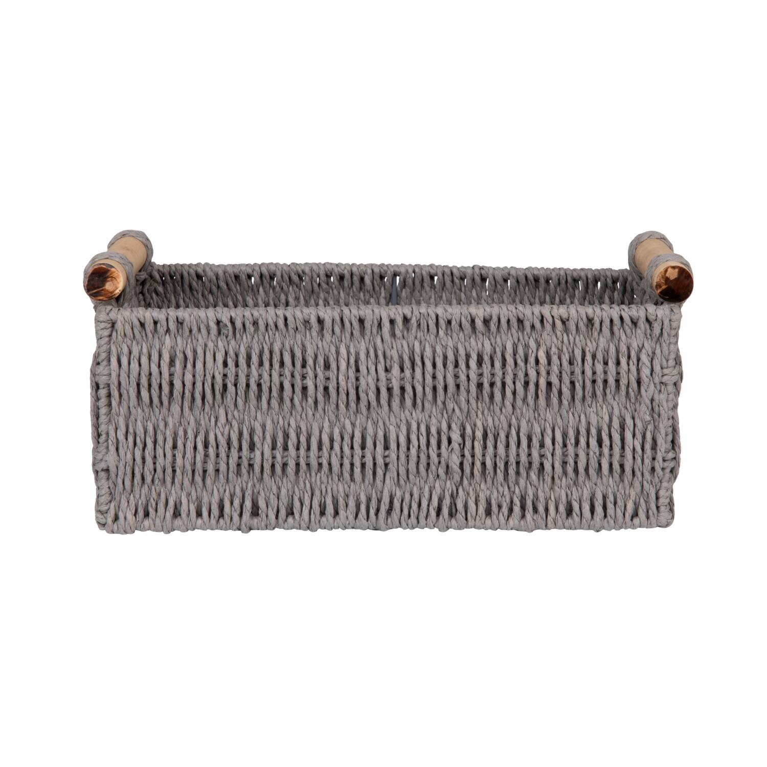 Household Essentials Paper Rope with Wooden Handles Basket Set
