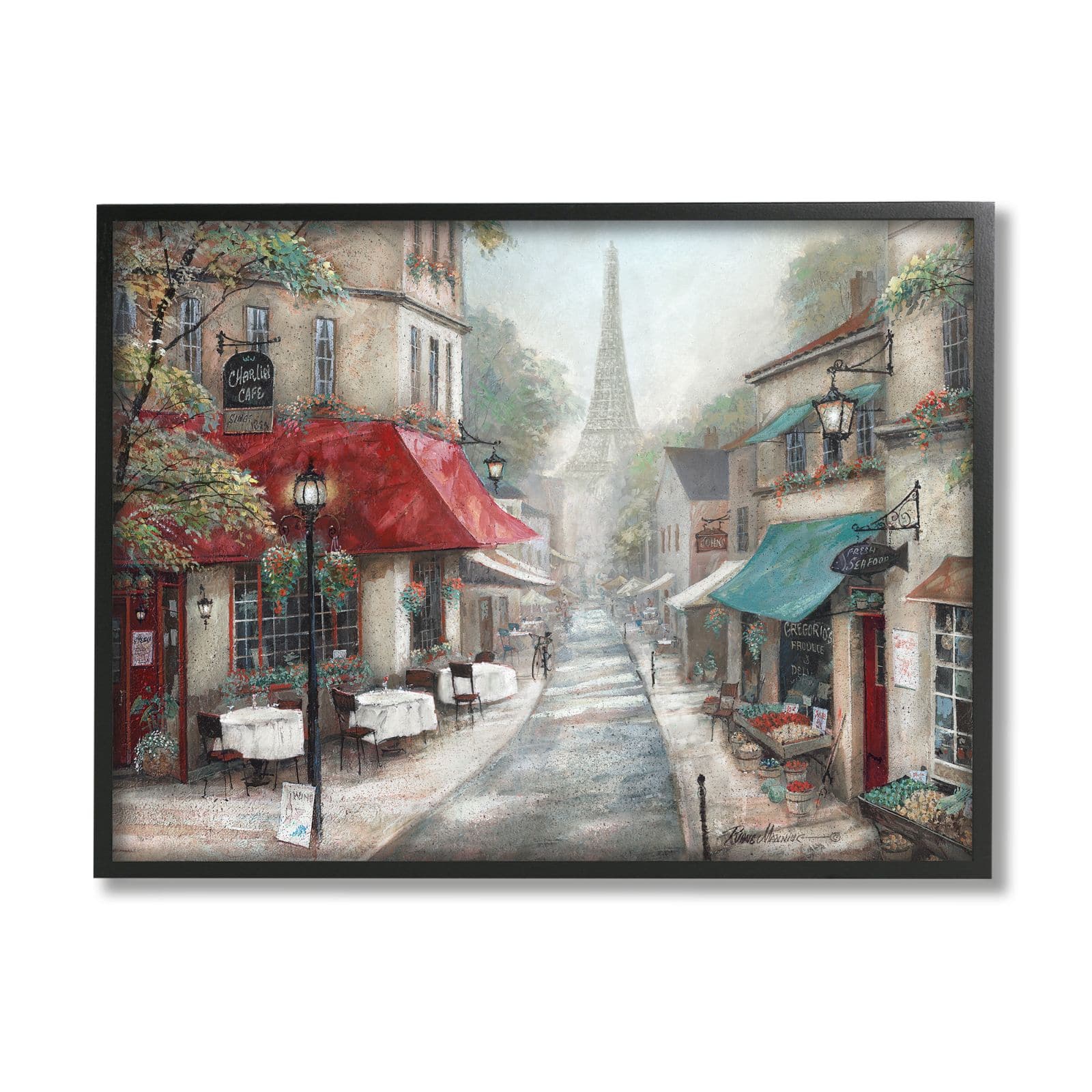 Stupell Industries Parisian City Streets Traditional Countryside Bistro Architecture Framed Wall Art