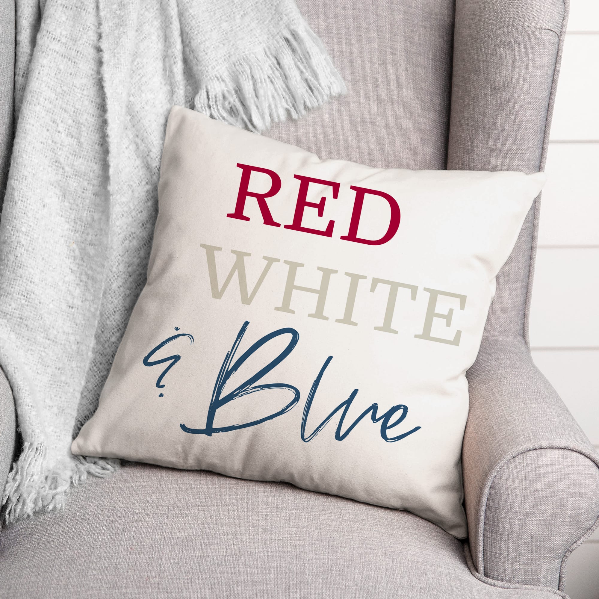 Red, White &#x26; Blue Throw Pillow
