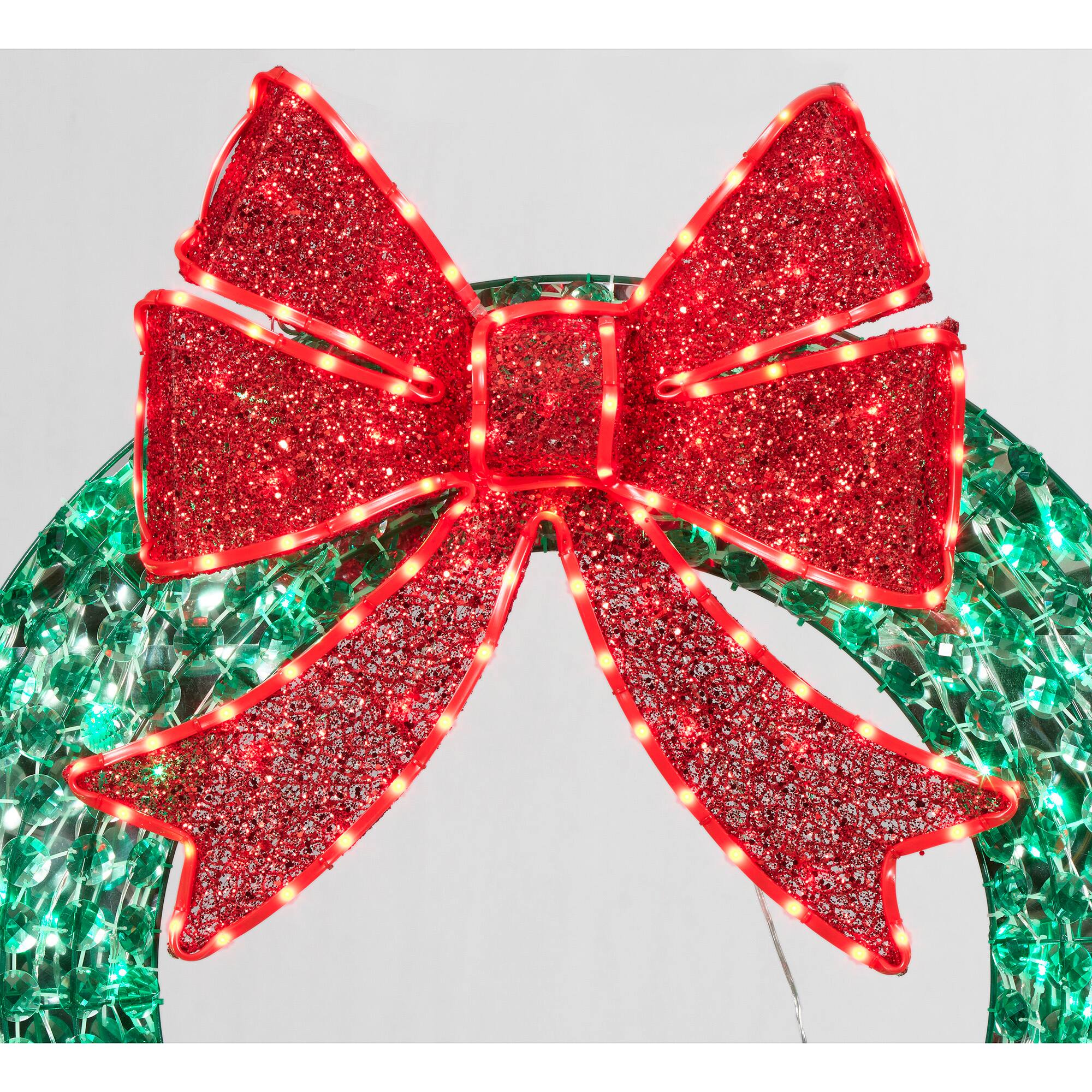 3ft. Random Twinkle LED Diamond Beads Wreath Sculpture
