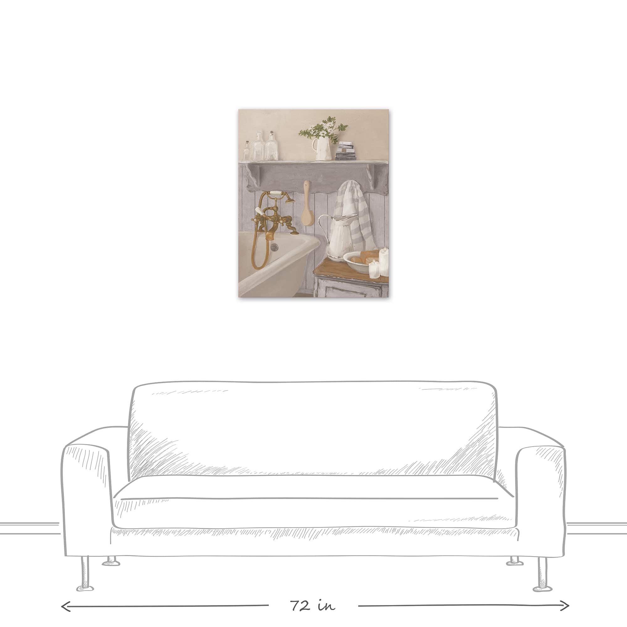 Country Bathroom 24&#x22; x 30&#x22; Canvas Wall Art