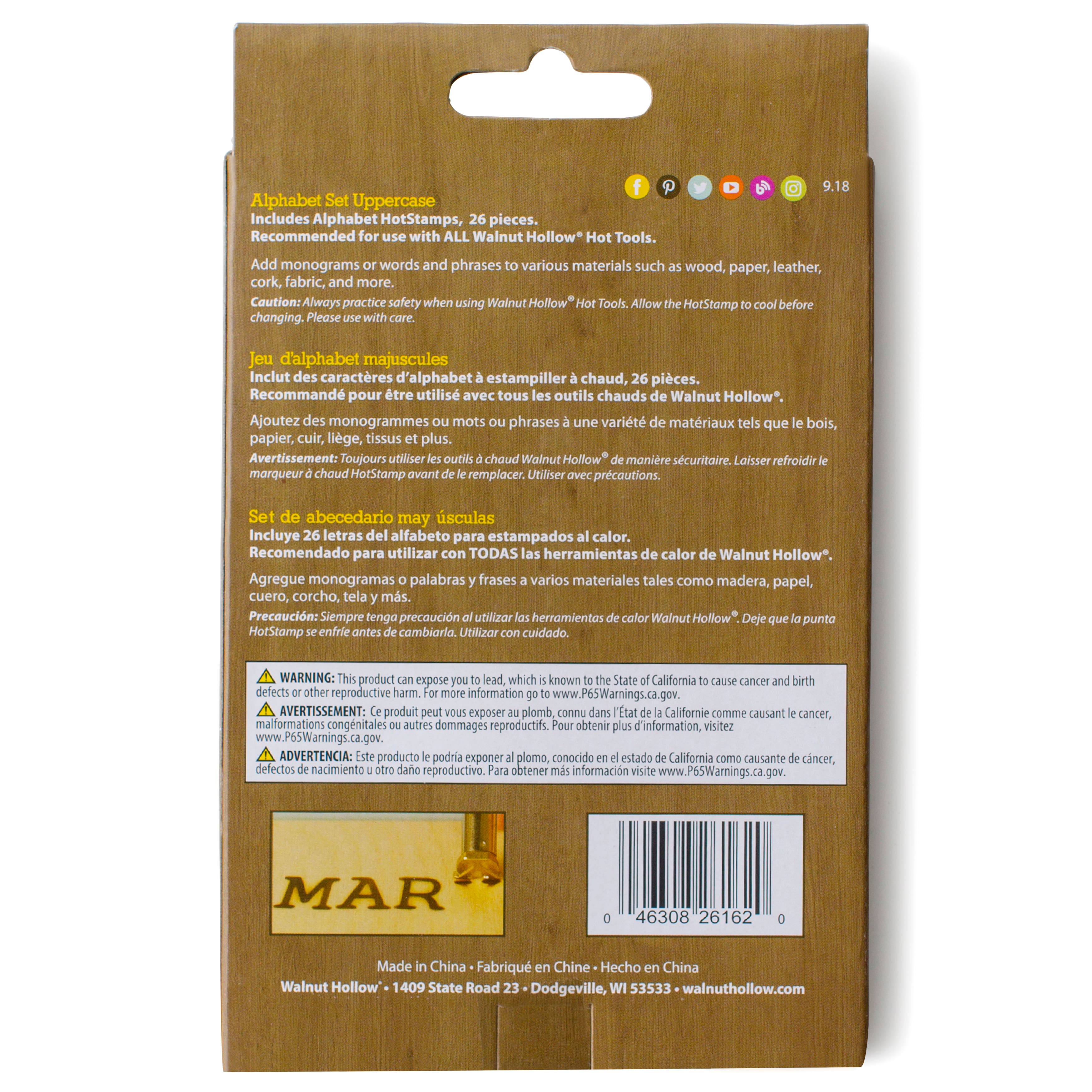 Walnut Hollow® Hot Stamps Alphabet Set