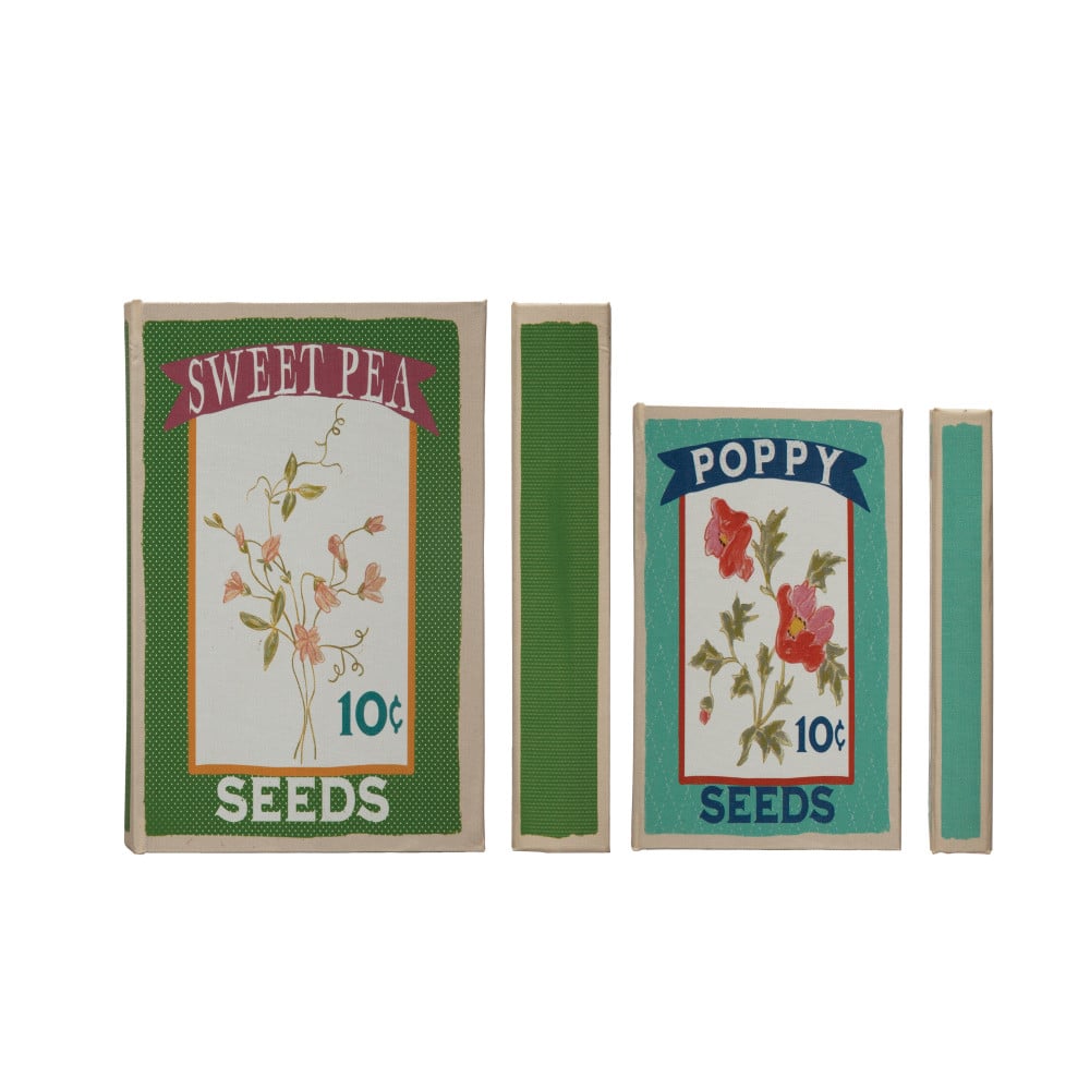 Hello Honey&#xAE; Multicolored Decorative Hard-Sided Canvas Book Storage Boxes Set