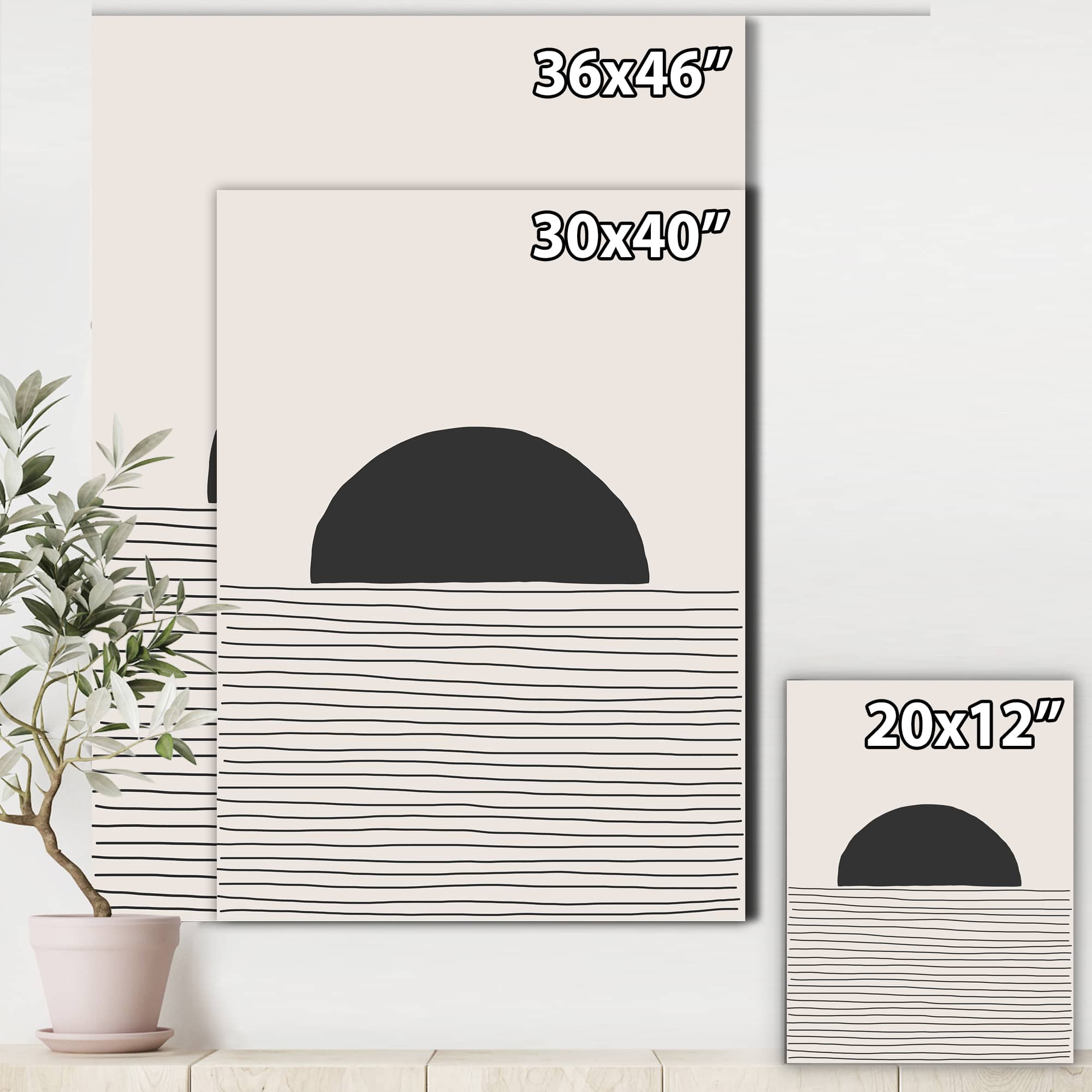 Designart - Minimal Geometric Lines And Circle V