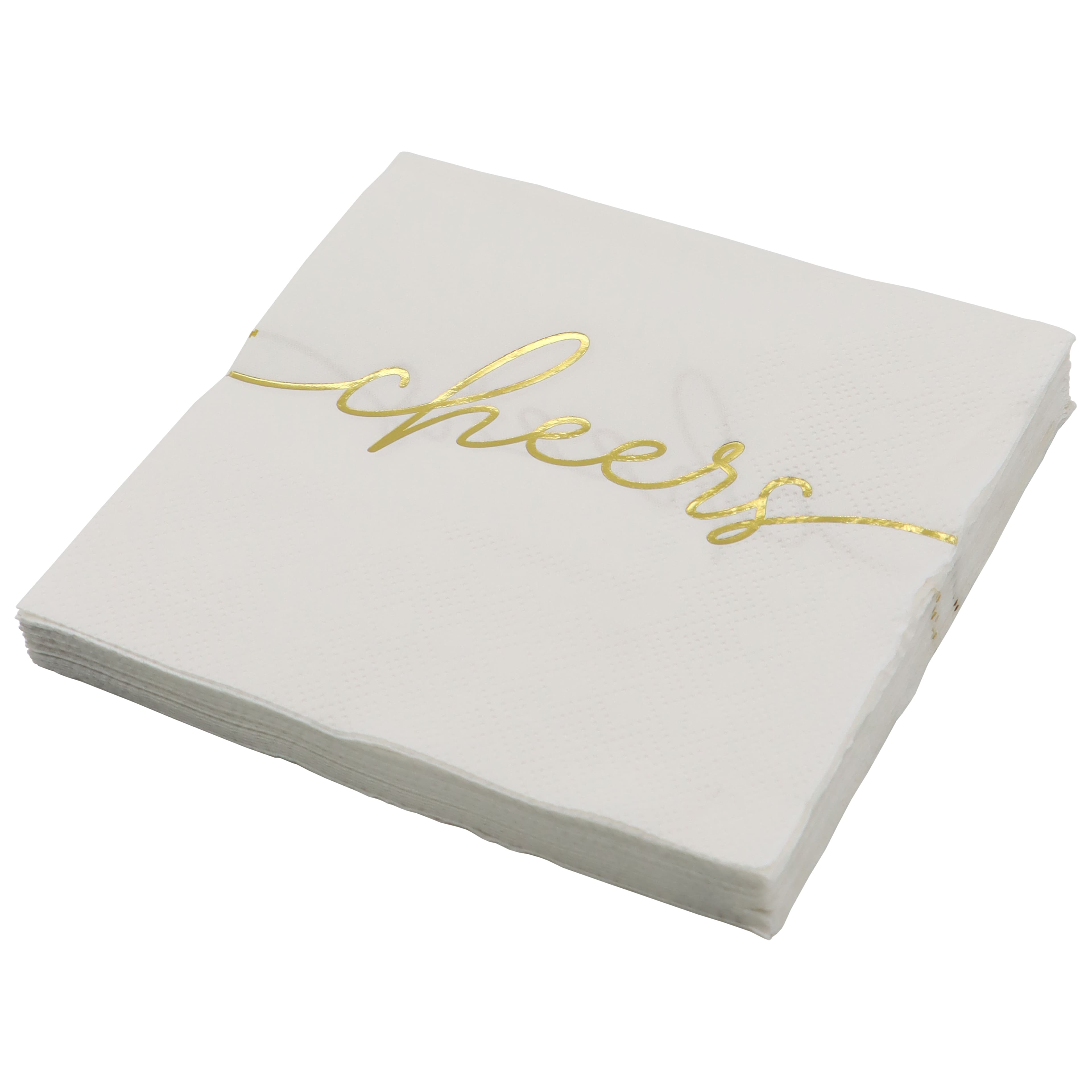 Gold &#x26; White Cheers Beverage Napkins, 20ct. by Celebrate It&#x2122;