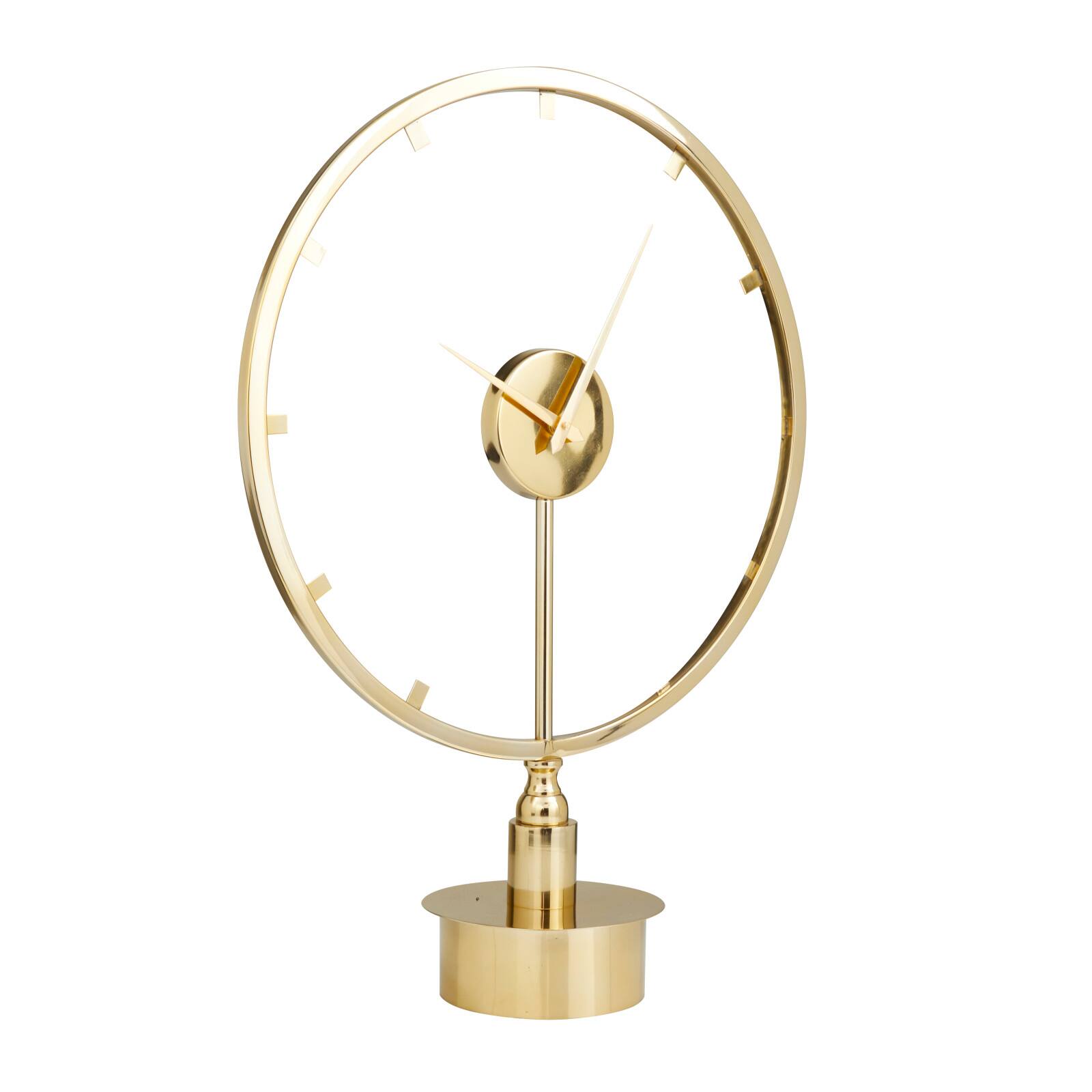 Gold Modern Abstract Clock, 19&#x22; x 7&#x22; x 25&#x22;