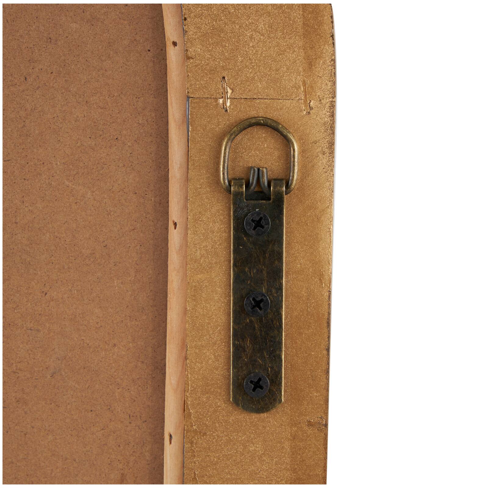 Brown Wooden Oval Wall Mirror with Dimensional Carved Frame