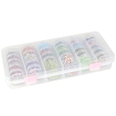 Everything Mary Large Plastic Bead Storage Organizer Box, 28 Jars -  Containers for Beads & Supplies - Organizers for Craft, Art, Painting -  Plastic Container Case for Organization : : Home