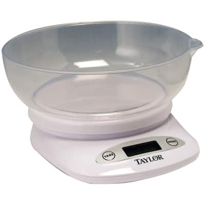 Taylor Glass Digital Kitchen Scale, Silver