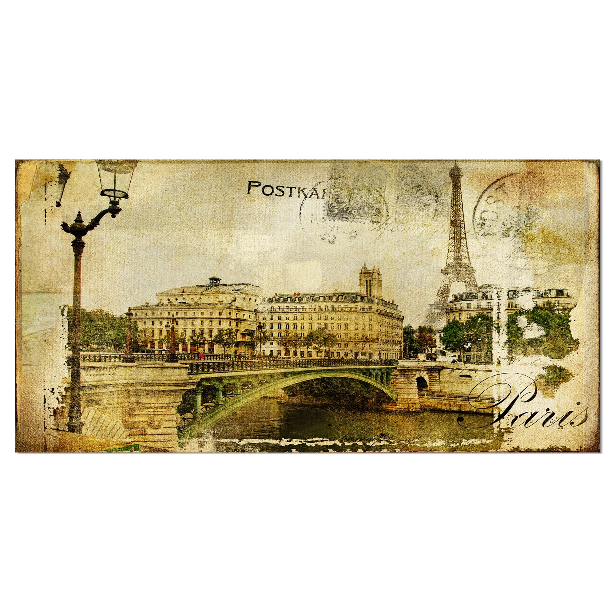 Designart - Vintage Paris - Abstract Cityscape Art