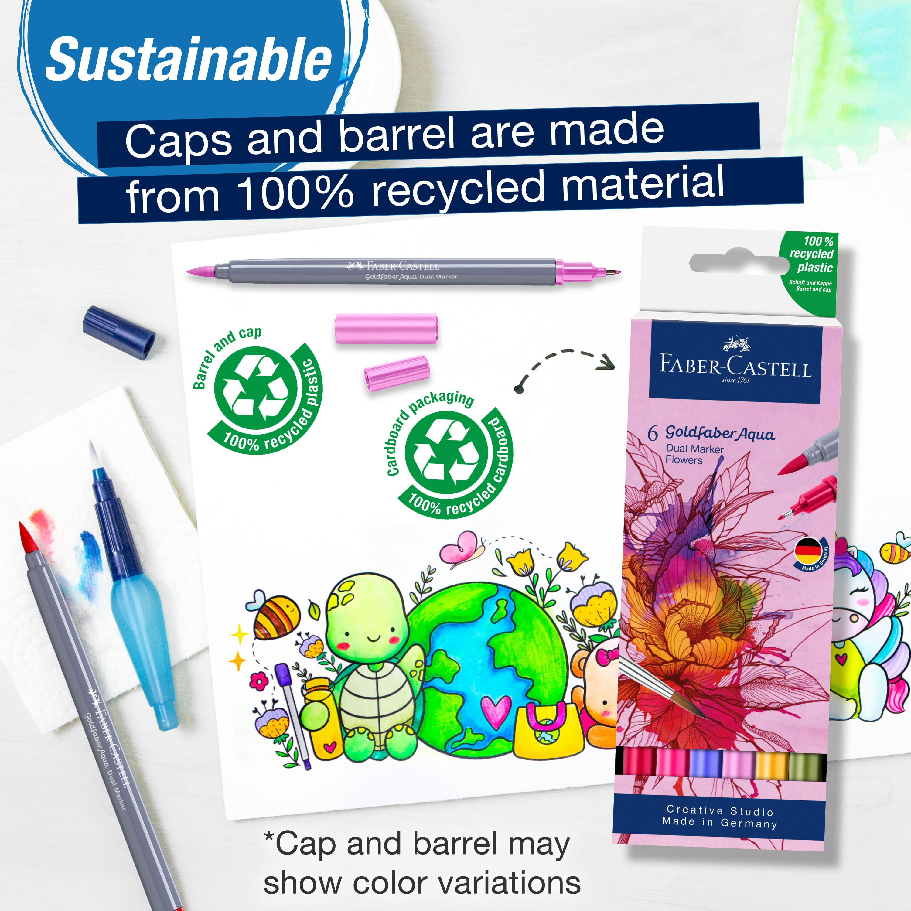 Faber-Castell® Goldfaber Aqua Flowers Dual-Tip Marker Set