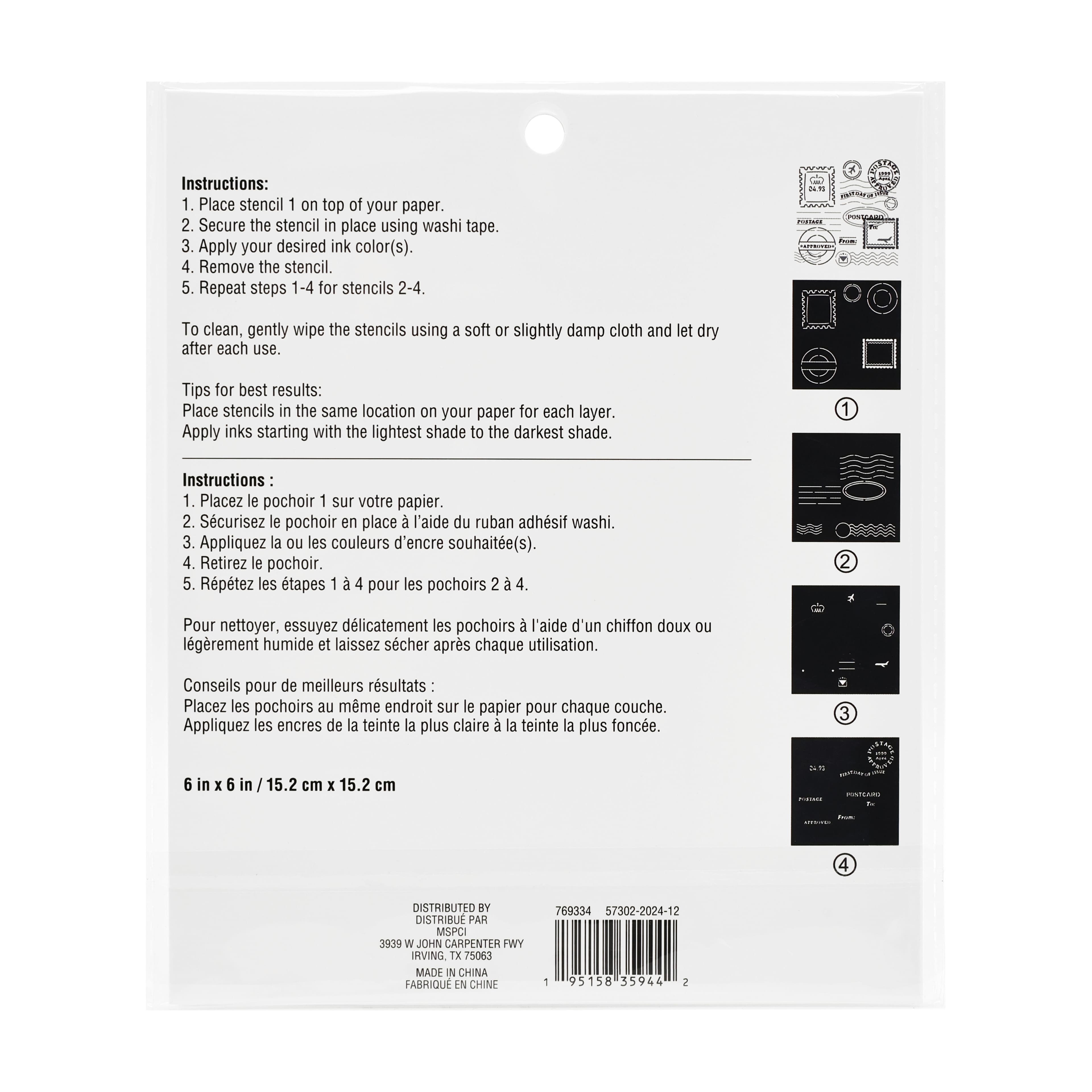 6&#x22; x 6&#x22; Postal Print Layering Stencil Set by Recollections&#x2122;