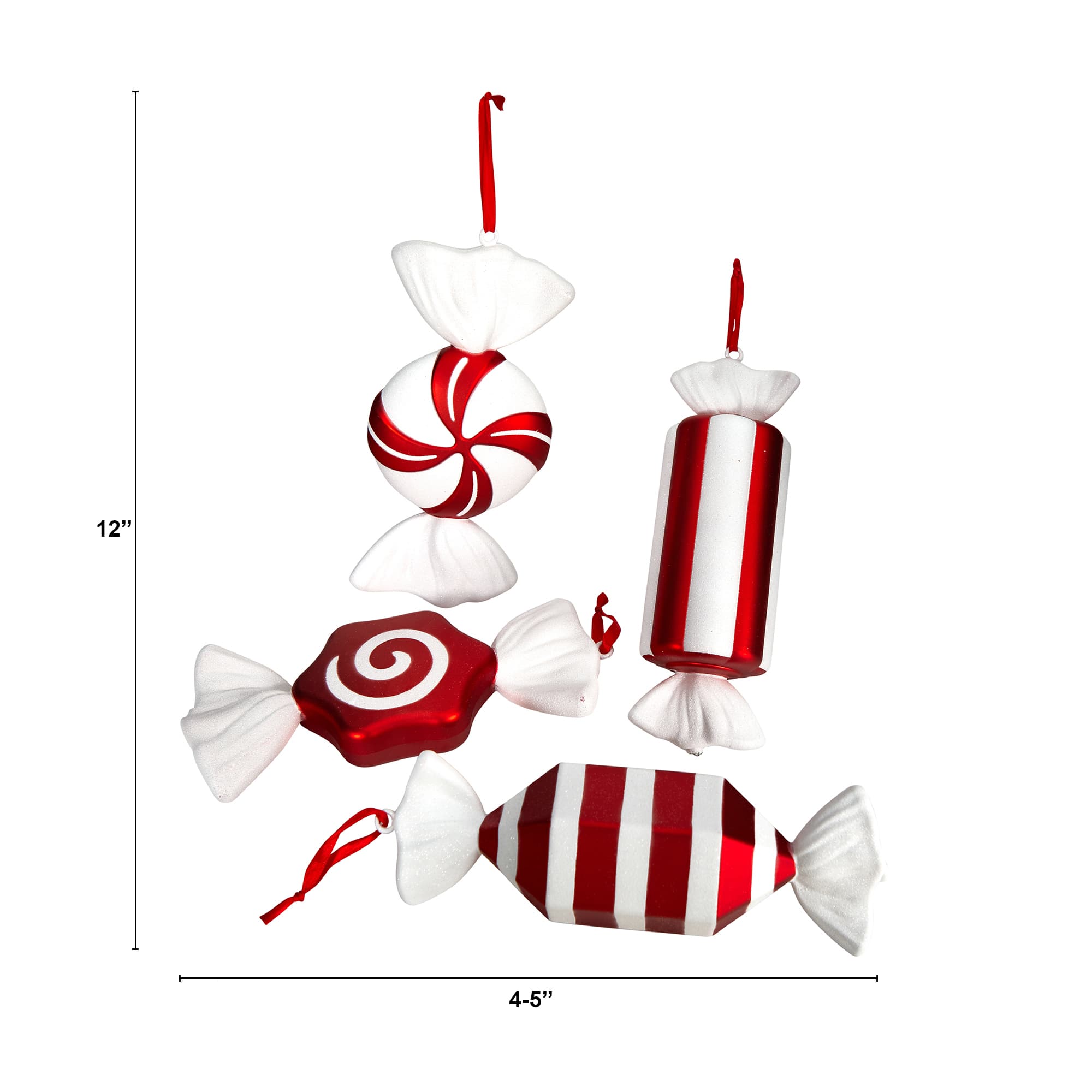 4ct. 12&#x22; Shatterproof Jumbo Candy&#xA0;Cane Christmas Ornaments