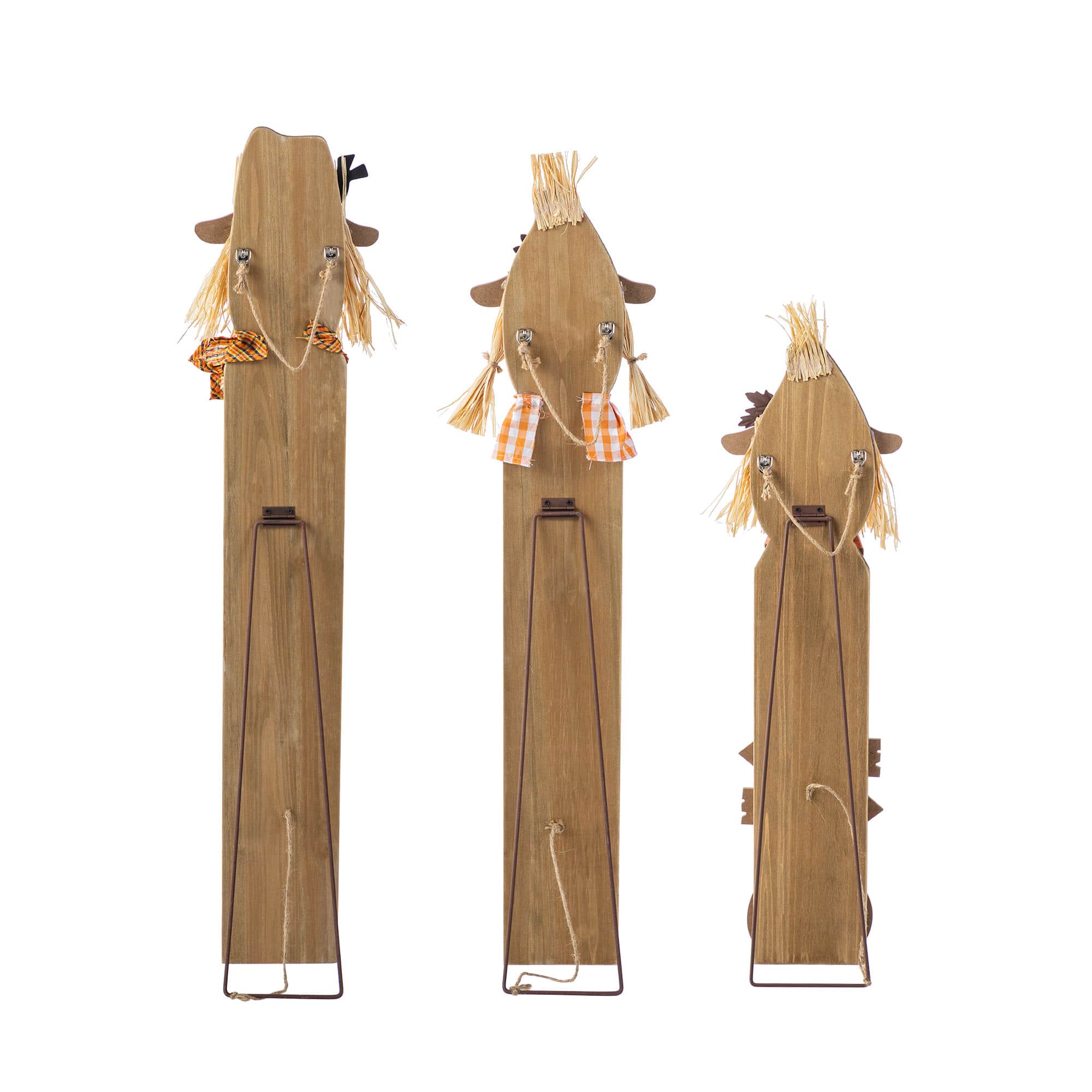 Glitzhome&#xAE; Fall Wood Sacrecrow Family Porch Decor Set