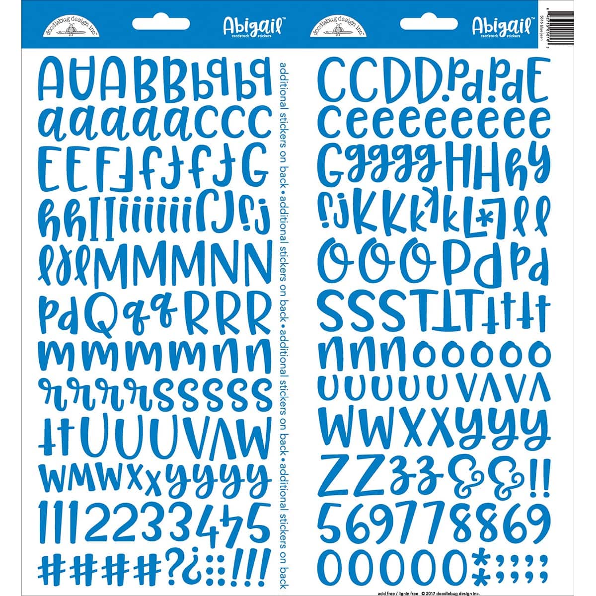 Doodlebug Design Inc.™ Abigail™ Font Alpha Cardstock Stickers