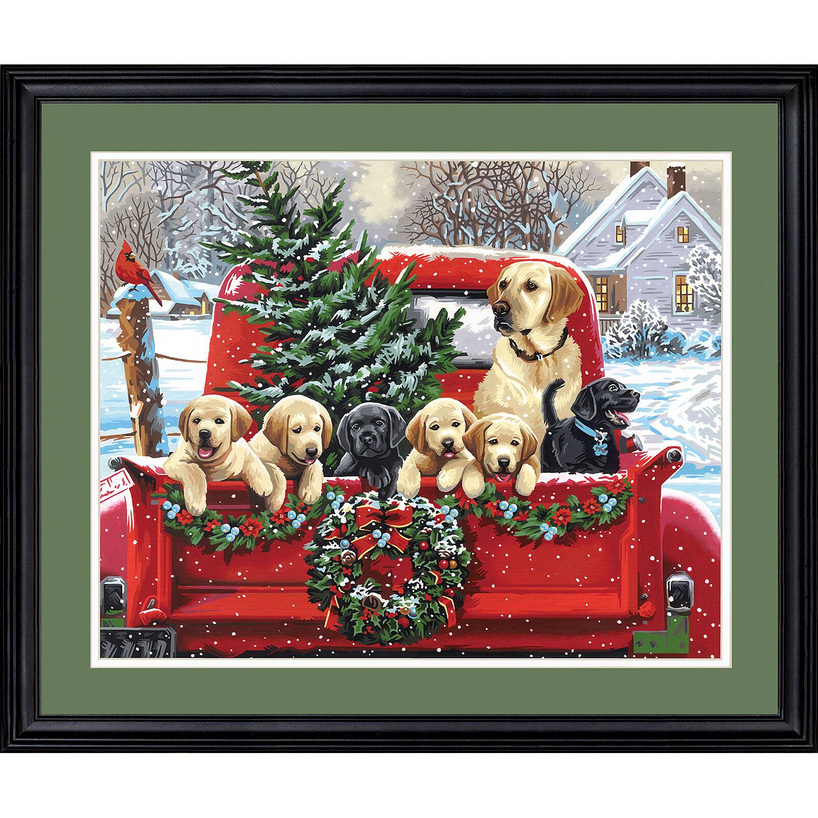 Dimensions® PaintWorks™ Paint-by-Number Kit, Holiday Puppy Truck