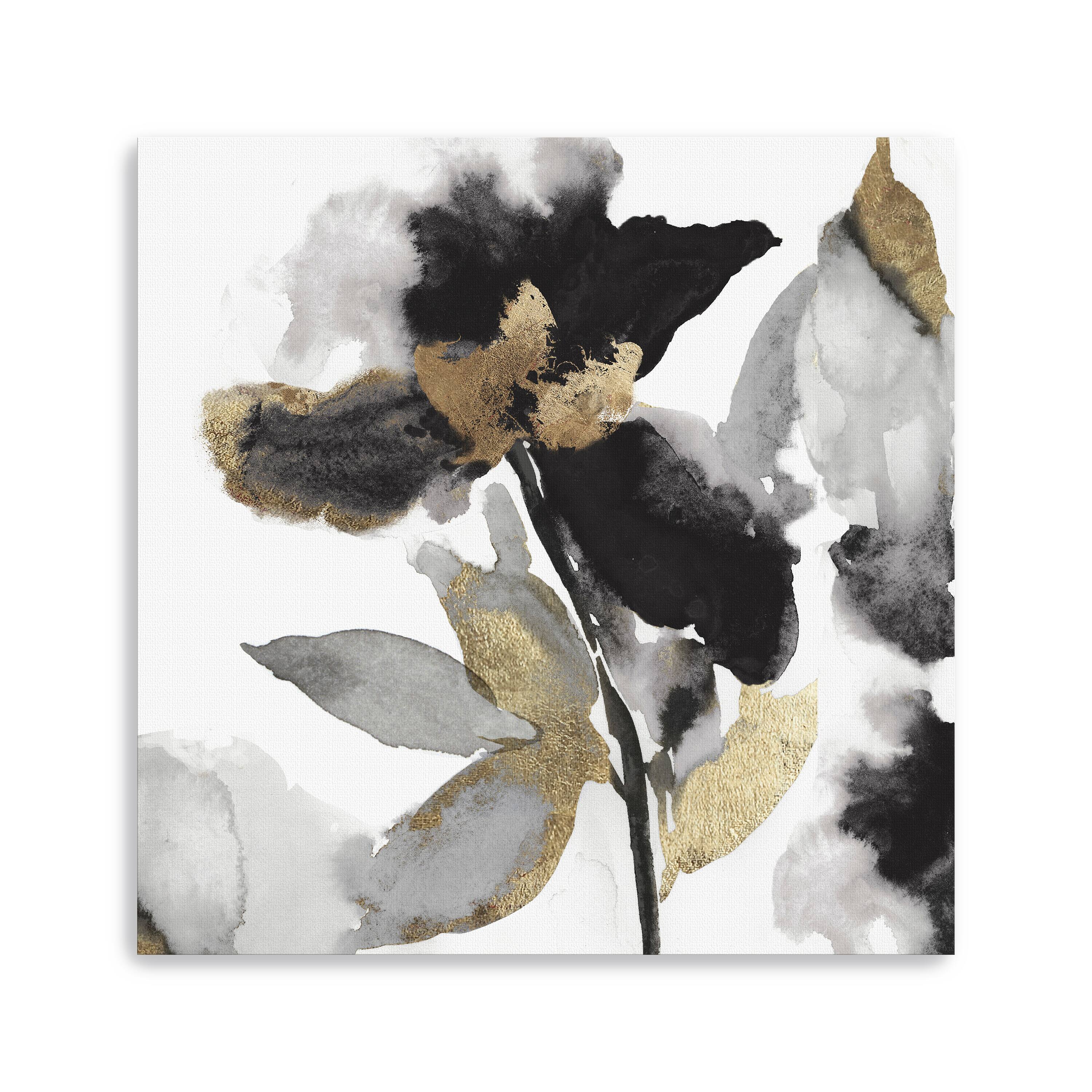 Lumaprints Black Petals Gold Leaves II Gicl&#xE9;e Canvas 