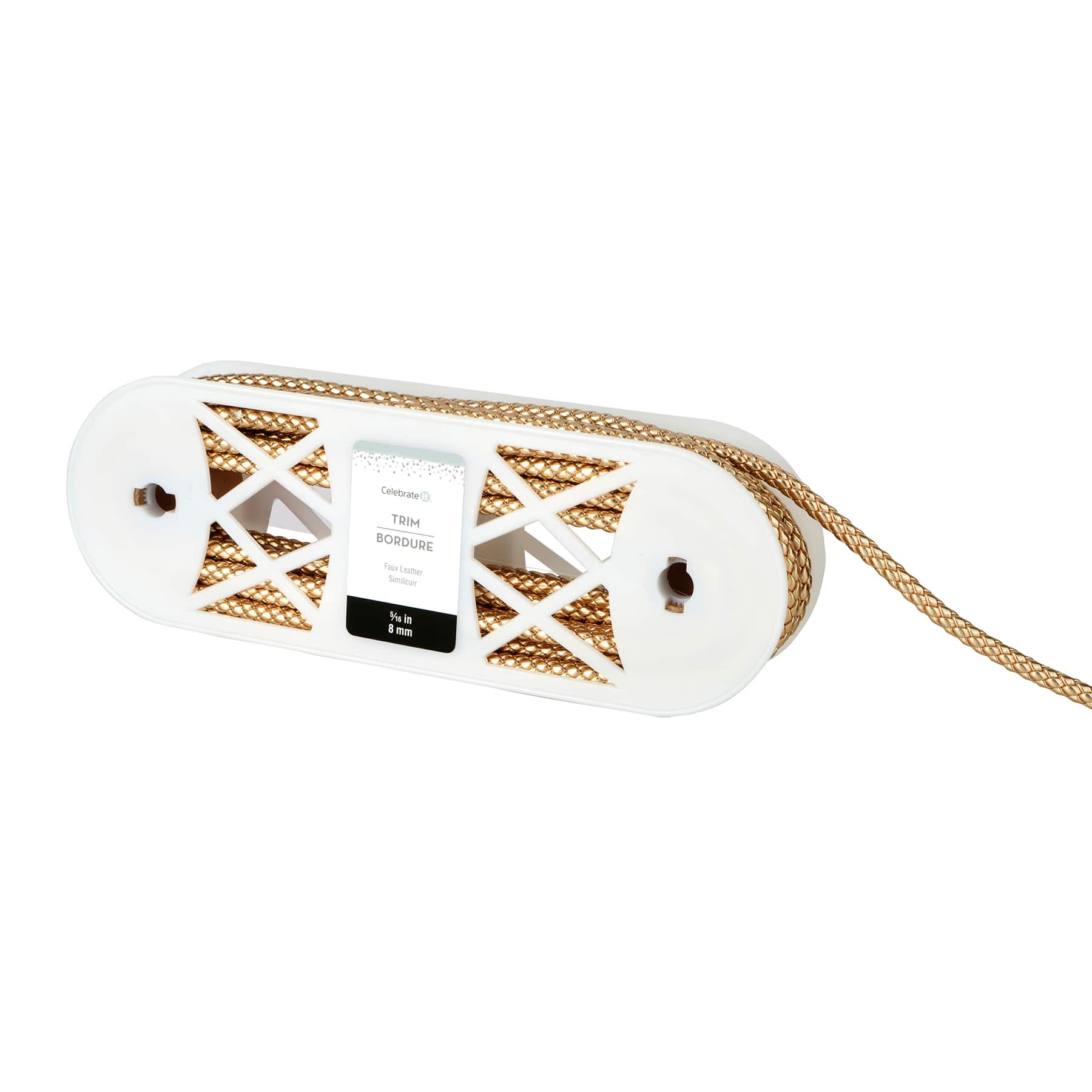 5/16&#x22; Gold Faux Leather Trim by Celebrate It&#xAE; 