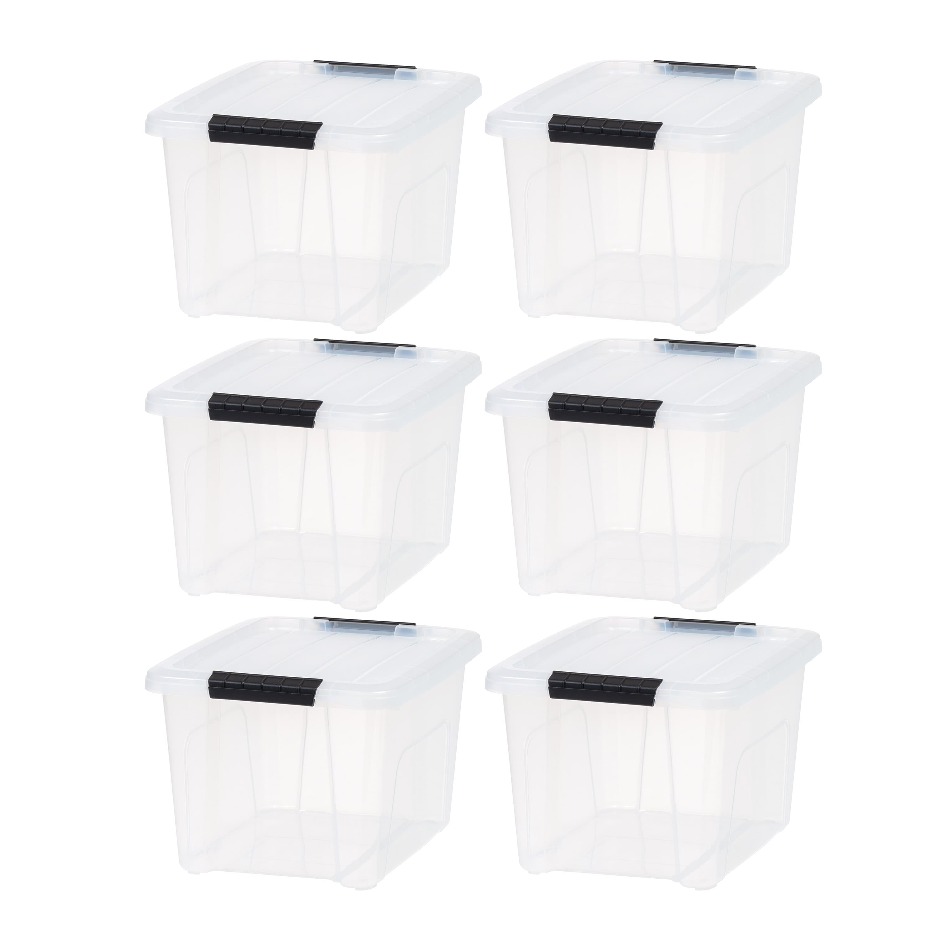IRIS&#xAE; 20.5qt. Buckled Clear Boxes with Clear Buckle Lids, 6ct.