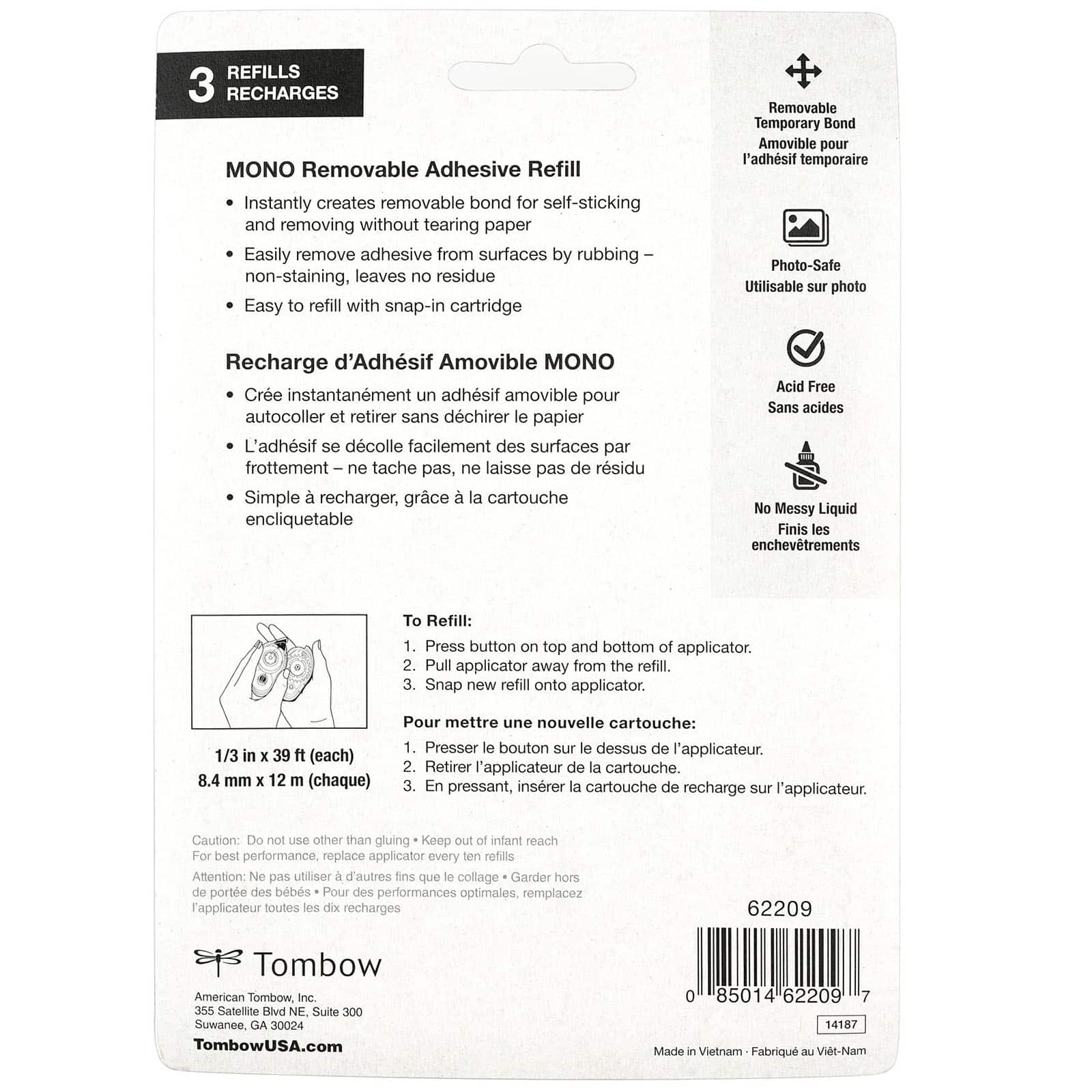 Tombow MONO Removable Adhesive Runner Refill Value Pack