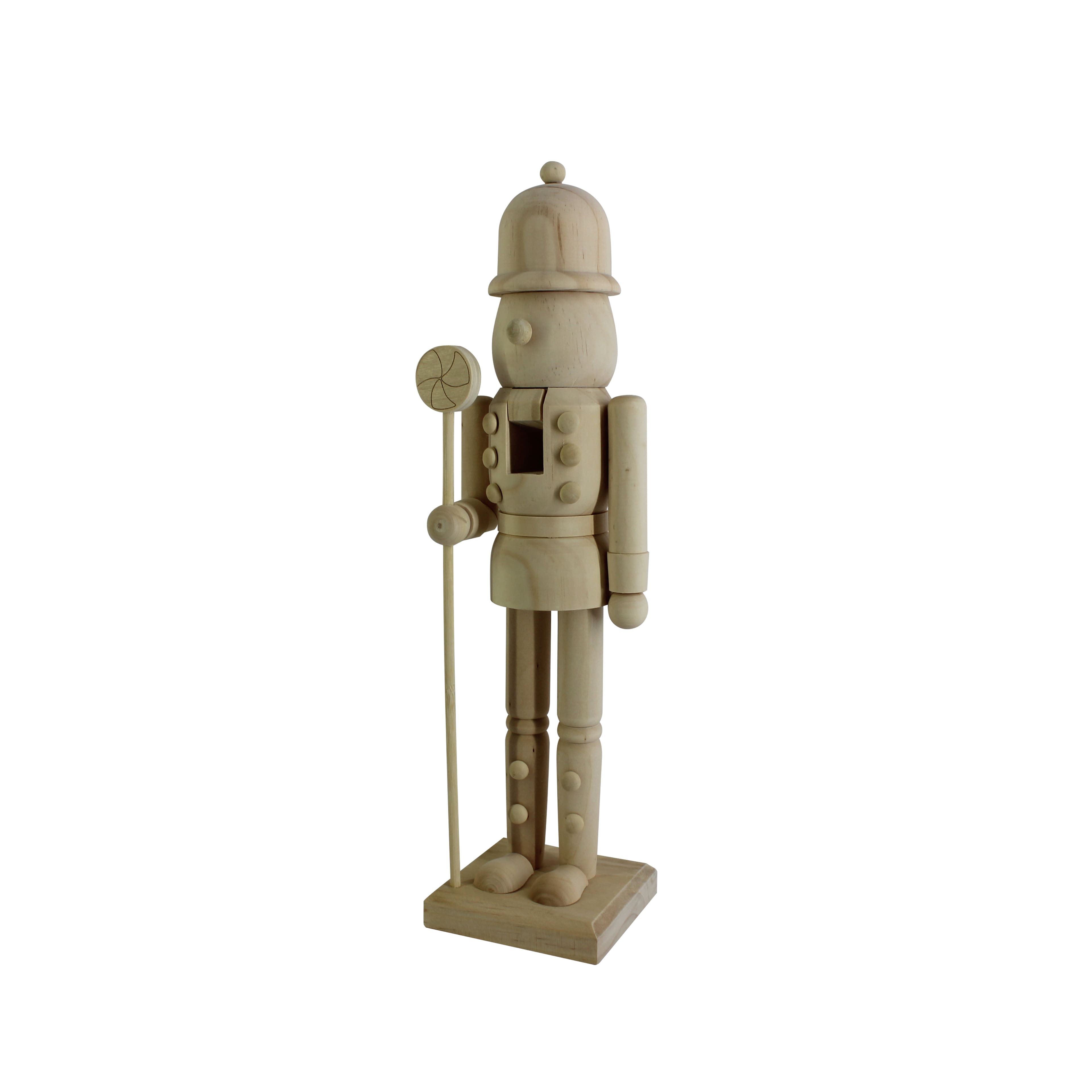 14&#x22; Soldier with Peppermint Staff DIY Pinewood Nutcracker by Make Market&#xAE;