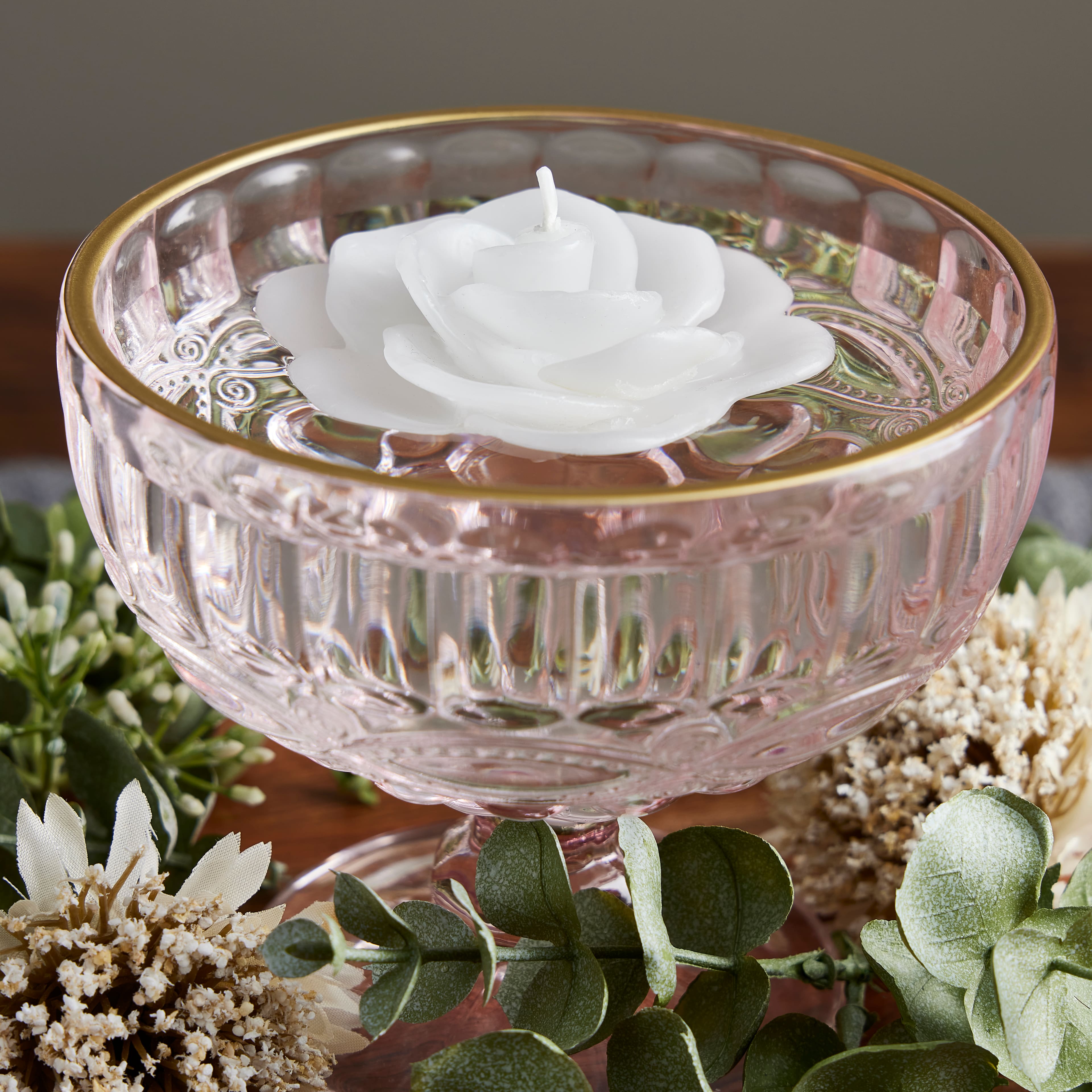 48 Pack: Gardenia Floating Rose Candle by Ashland®