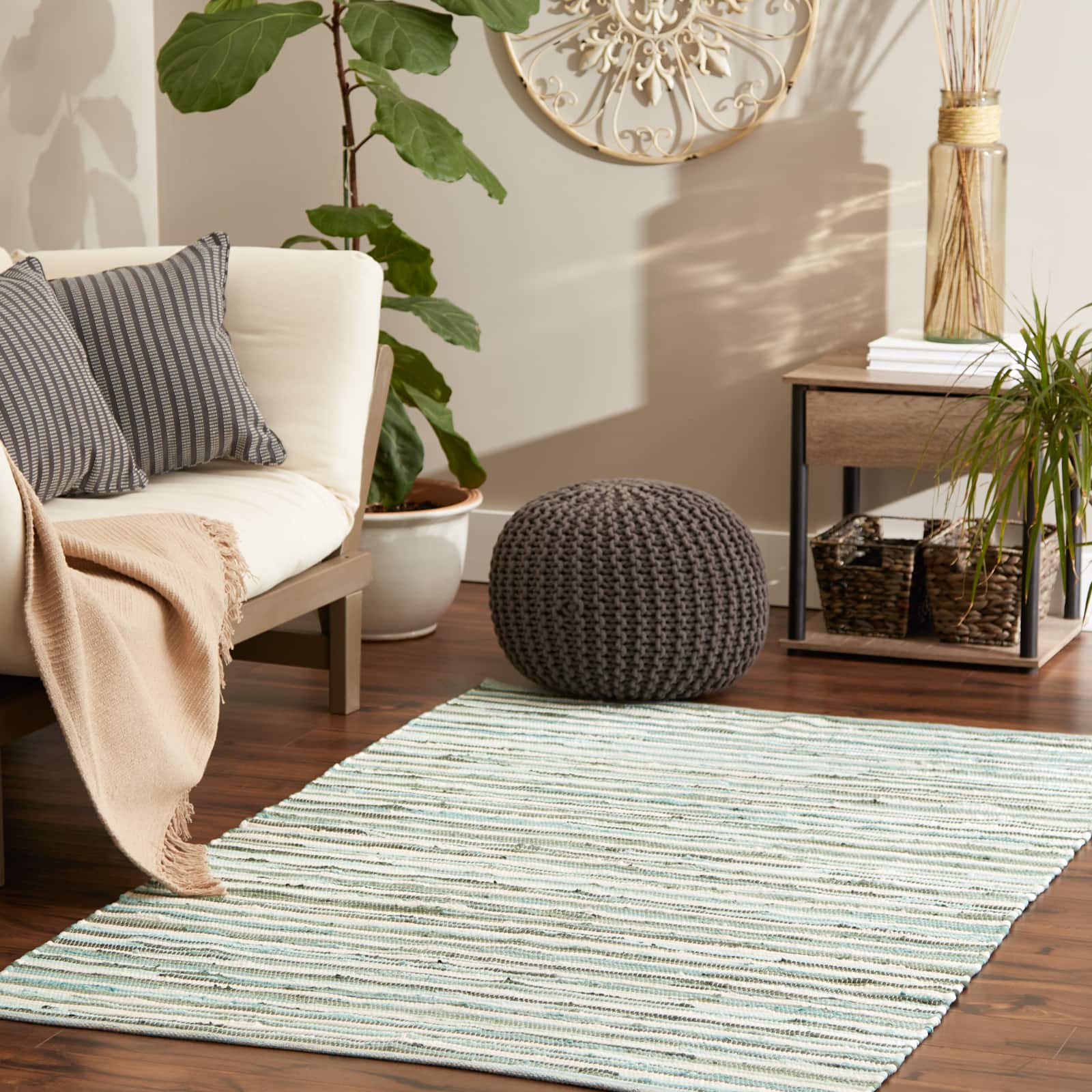 DII® Slim Stripe Cotton Chindi Rug, 4ft. x 6ft.