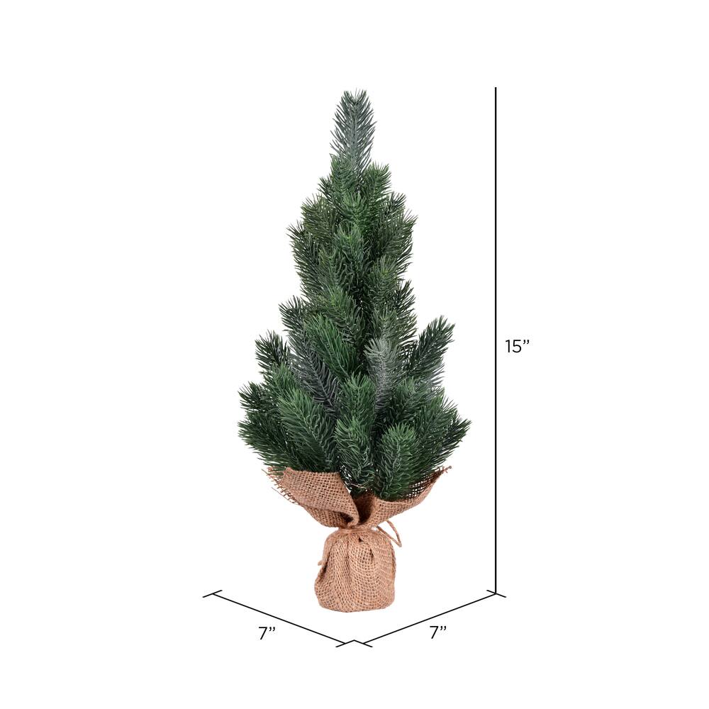 15" Unlit Blue Spruce Sapling Artificial Christmas Tree Set