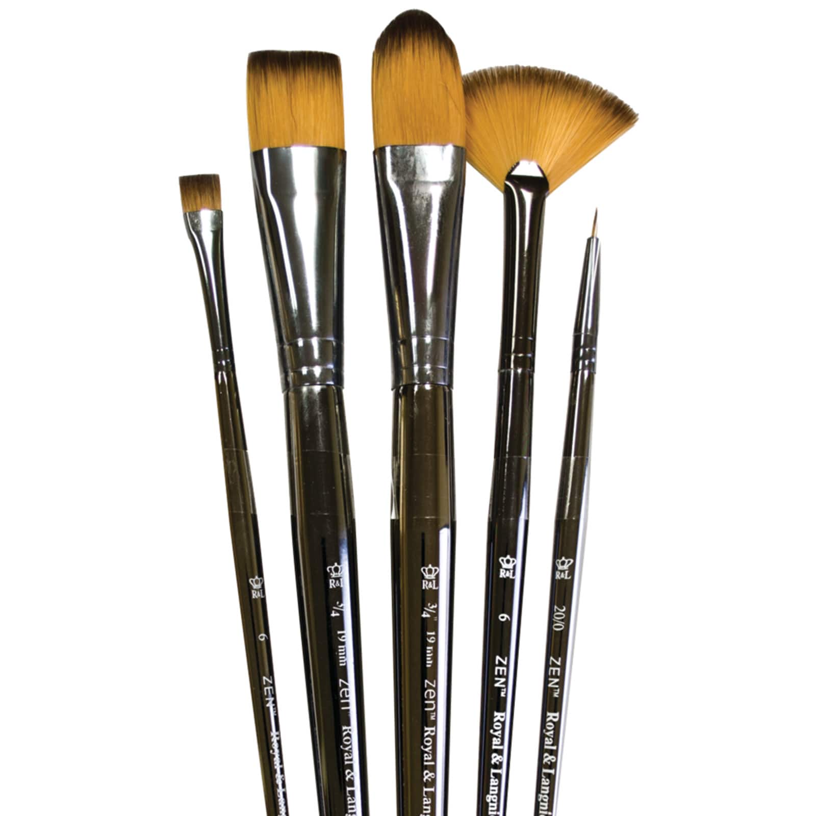 Royal Brush Zen Set, 73 All Media Short Handle Brushes, Set C