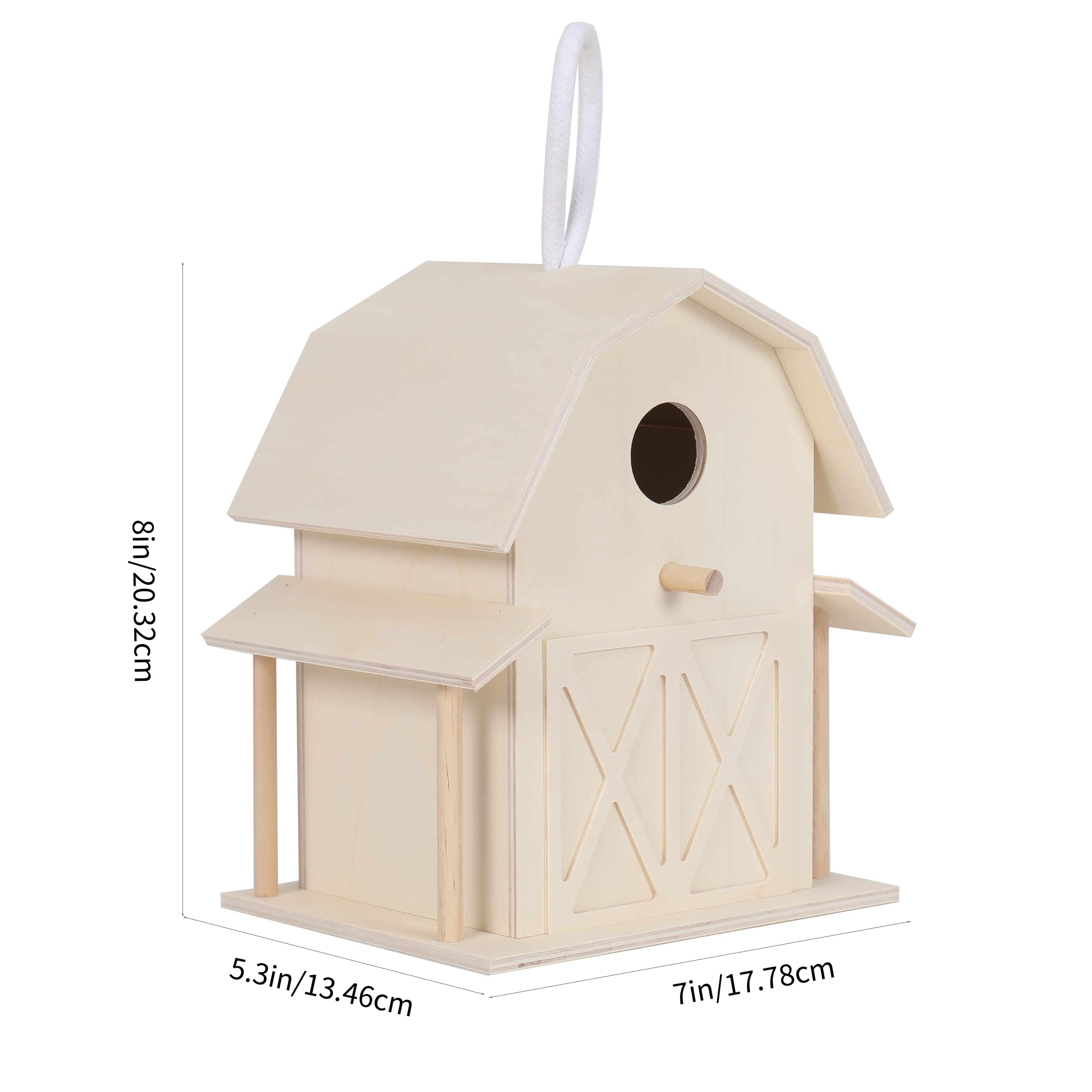 8 Pack: 8&#x22; Wood Barn Birdhouse by Make Market&#xAE;