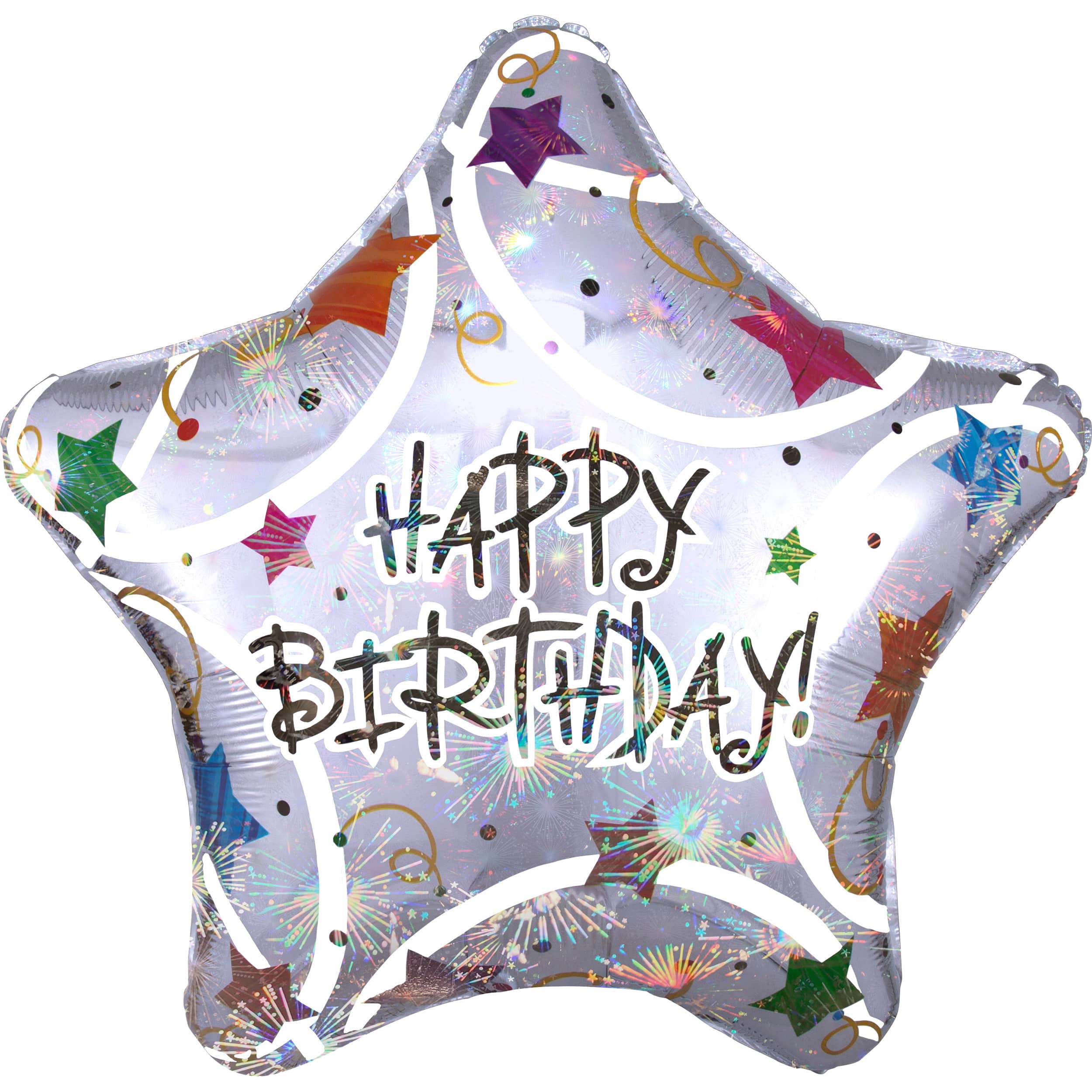 32&#x22; Happy Birthday Holographic Balloon