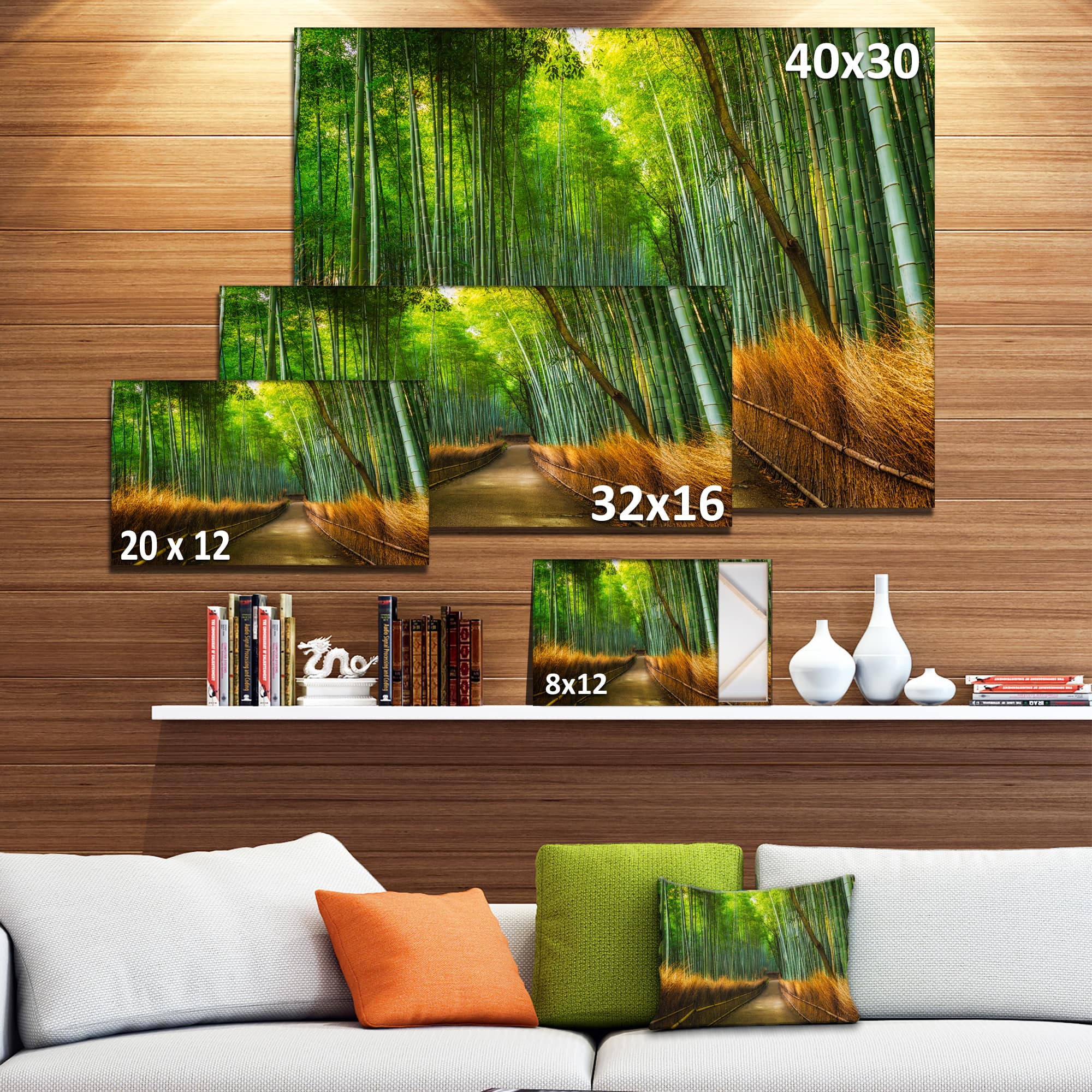 Designart - Arashiyama Bamboo Grove Japan - Oversized Forest Canvas Artwork