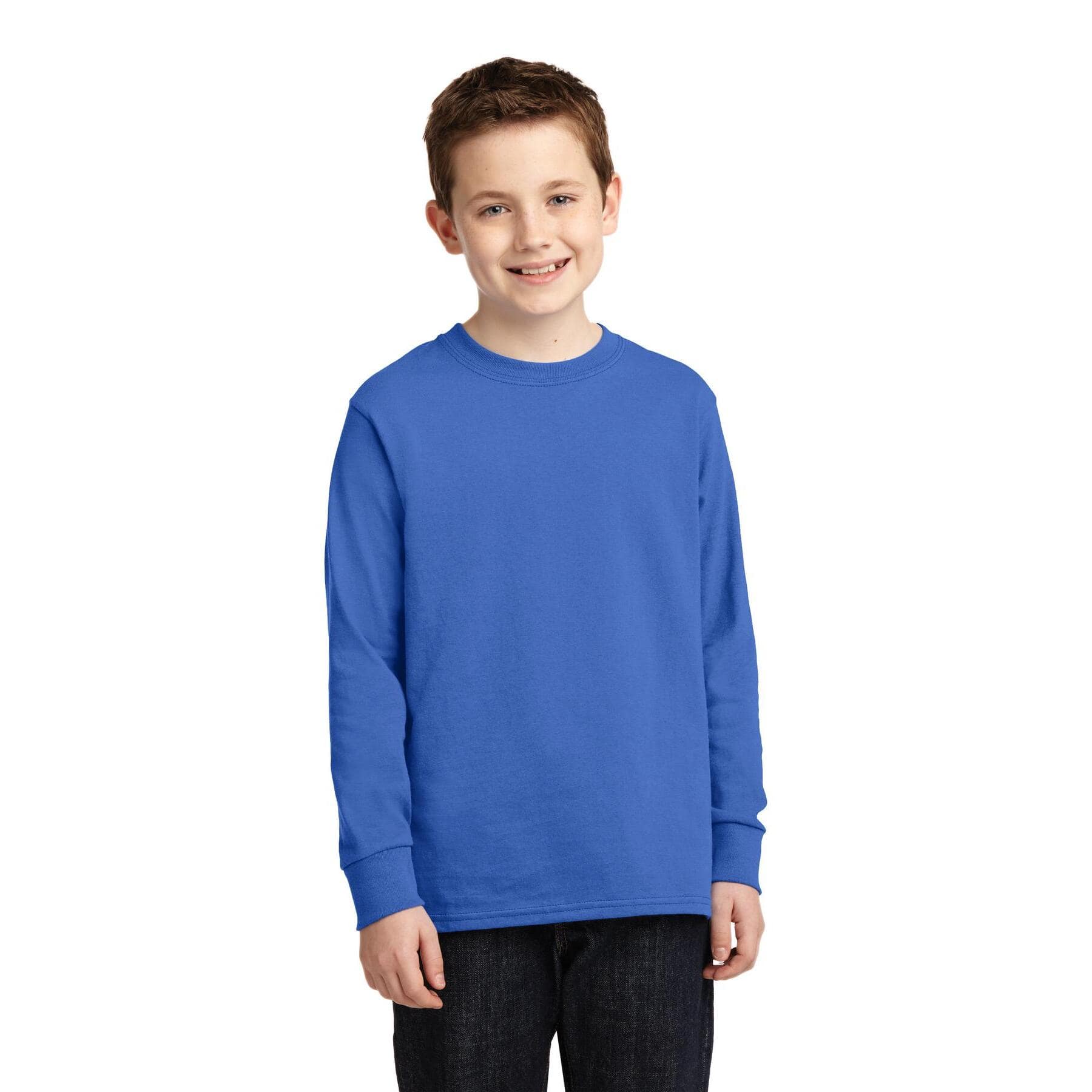 Port & Company® Youth Long Sleeve Core Cotton T-Shirt