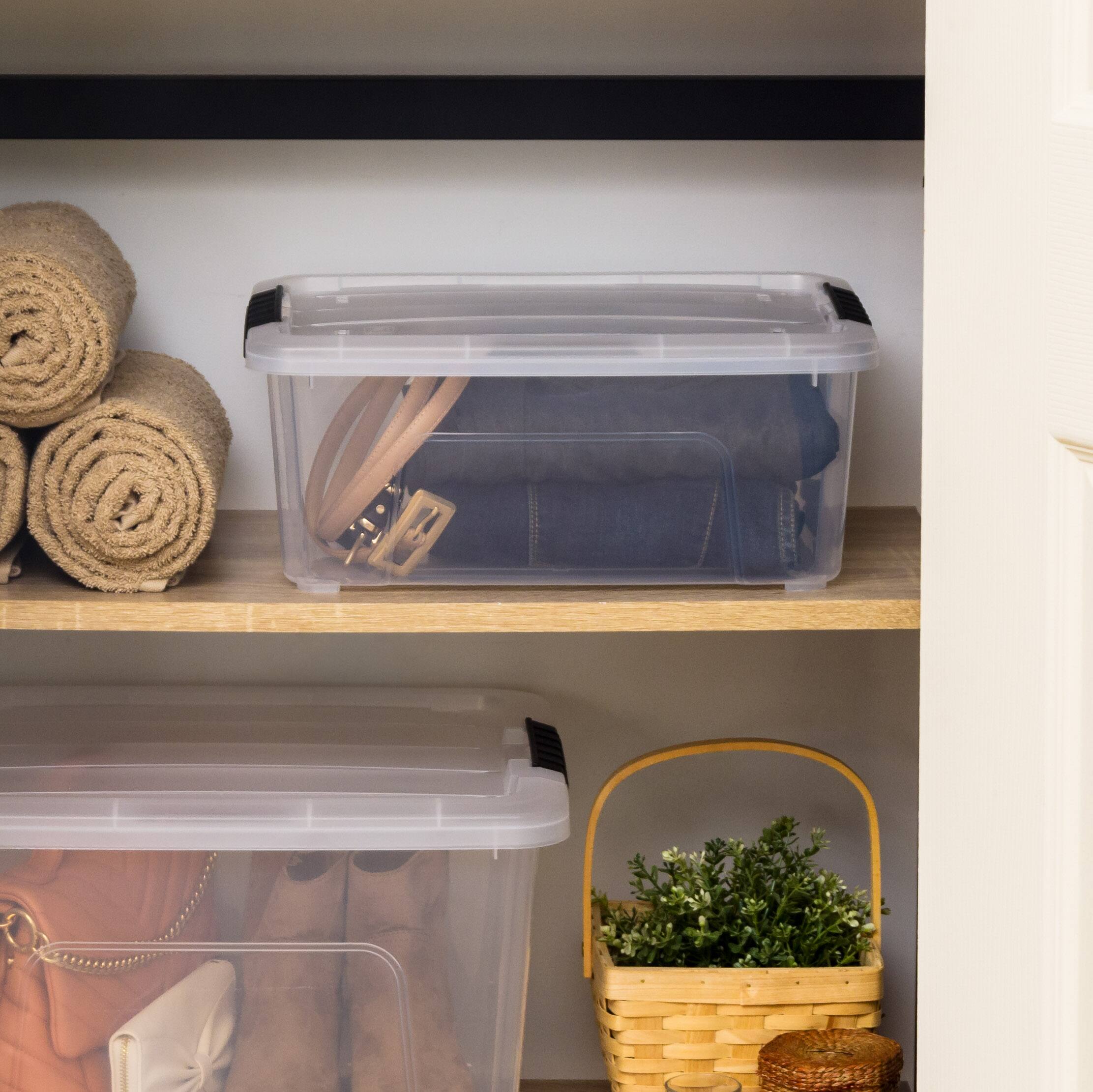 IRIS® 13.5qt. Buckled Clear Boxes with Clear Buckle Lids, 6ct.