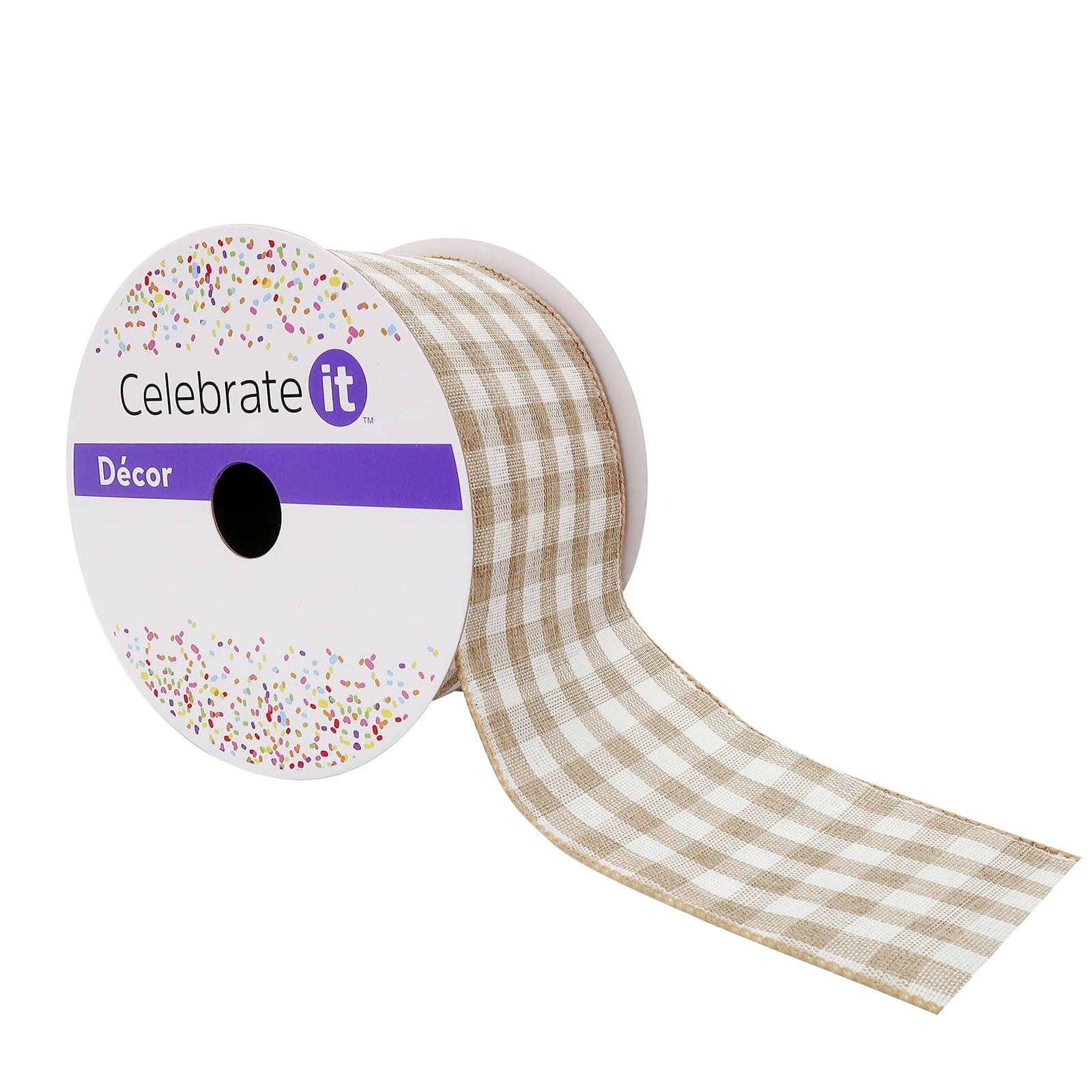 12 Pack: 2.5" x 8.3yd. Gingham Wired Ribbon by Celebrate It™