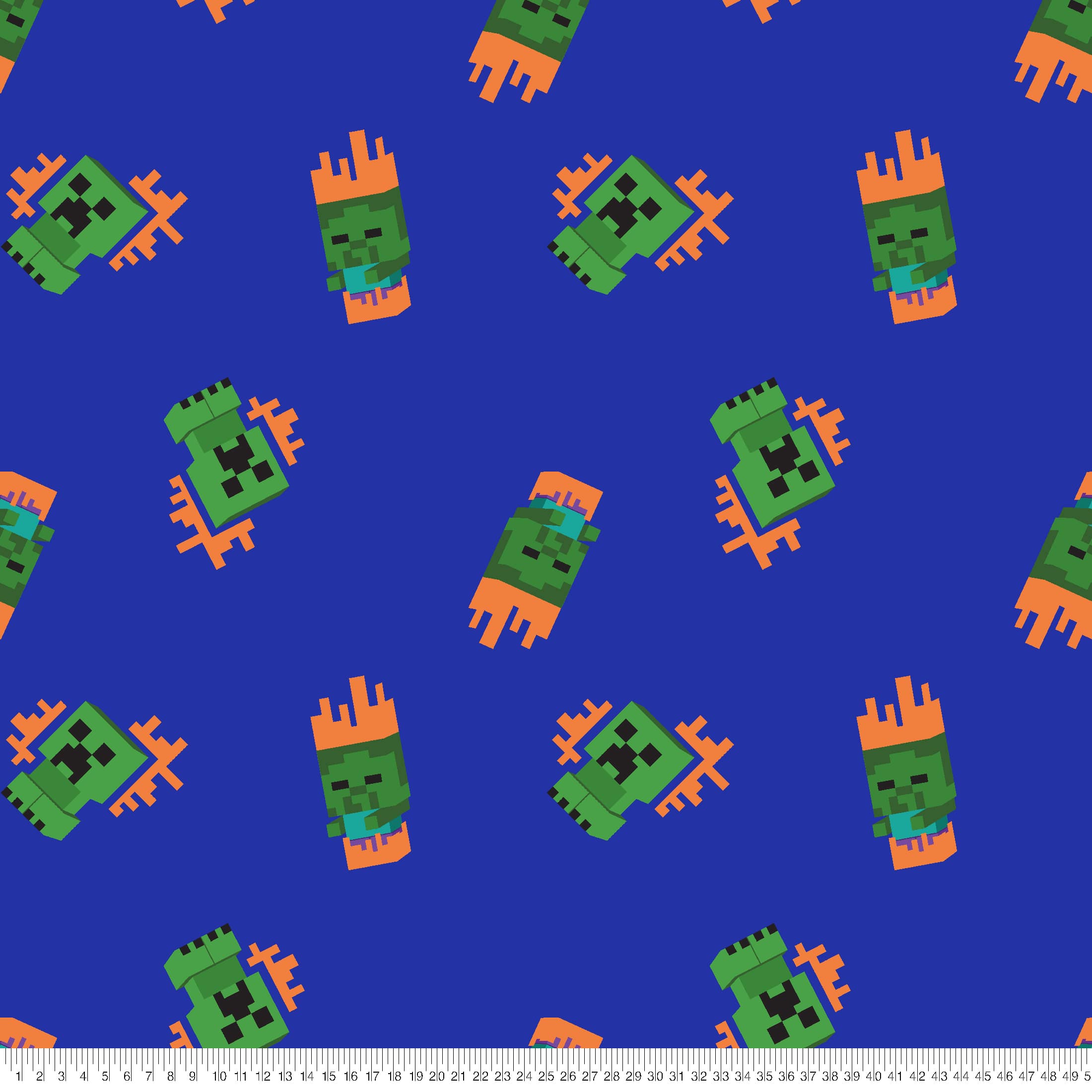 Minecraft Creeper Explode Cotton Fabric (2 Yards Min.) - Licensed & Character Cotton Fabric - Fabric