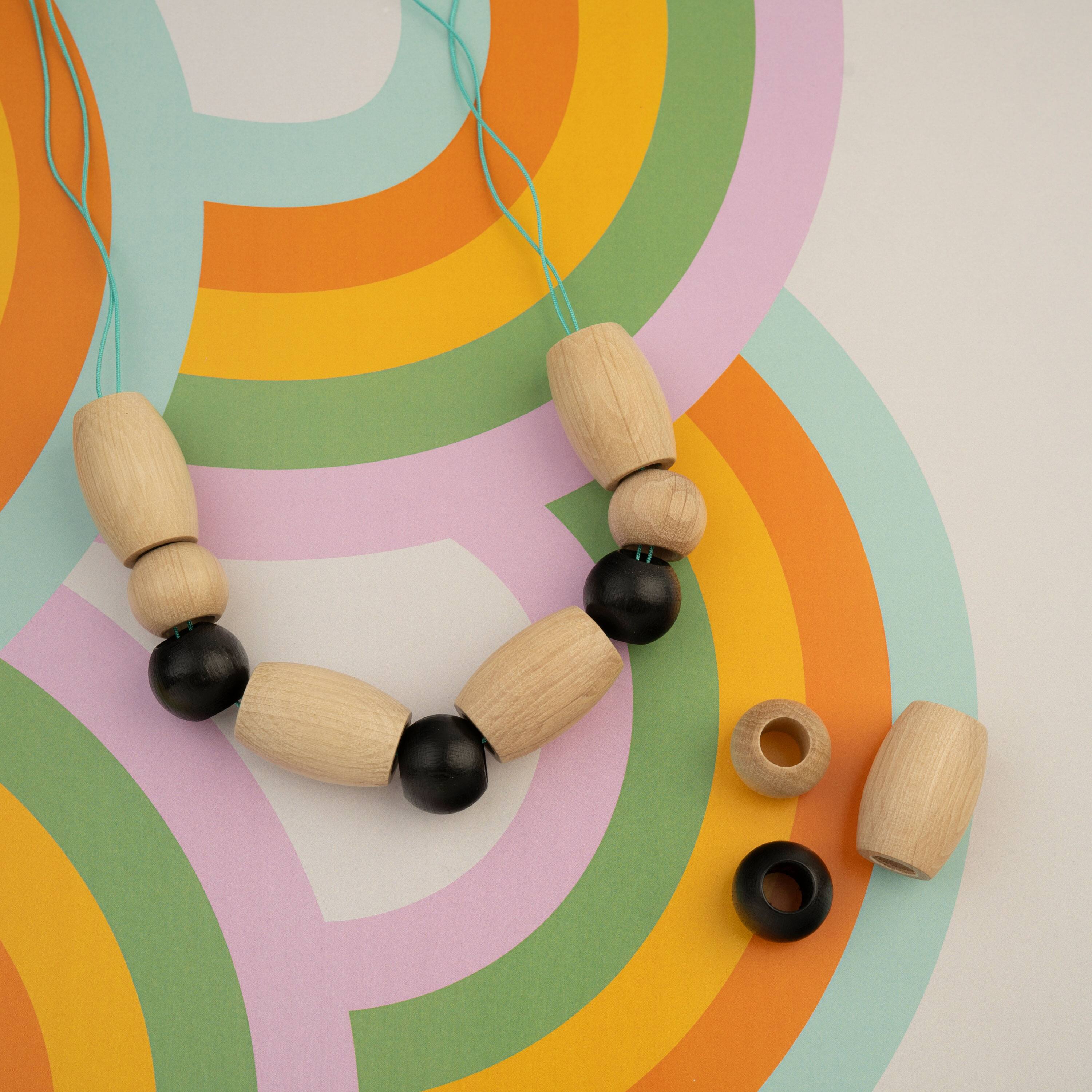 20mm Black Round Wood Beads, 9ct. by Loops & Threads®