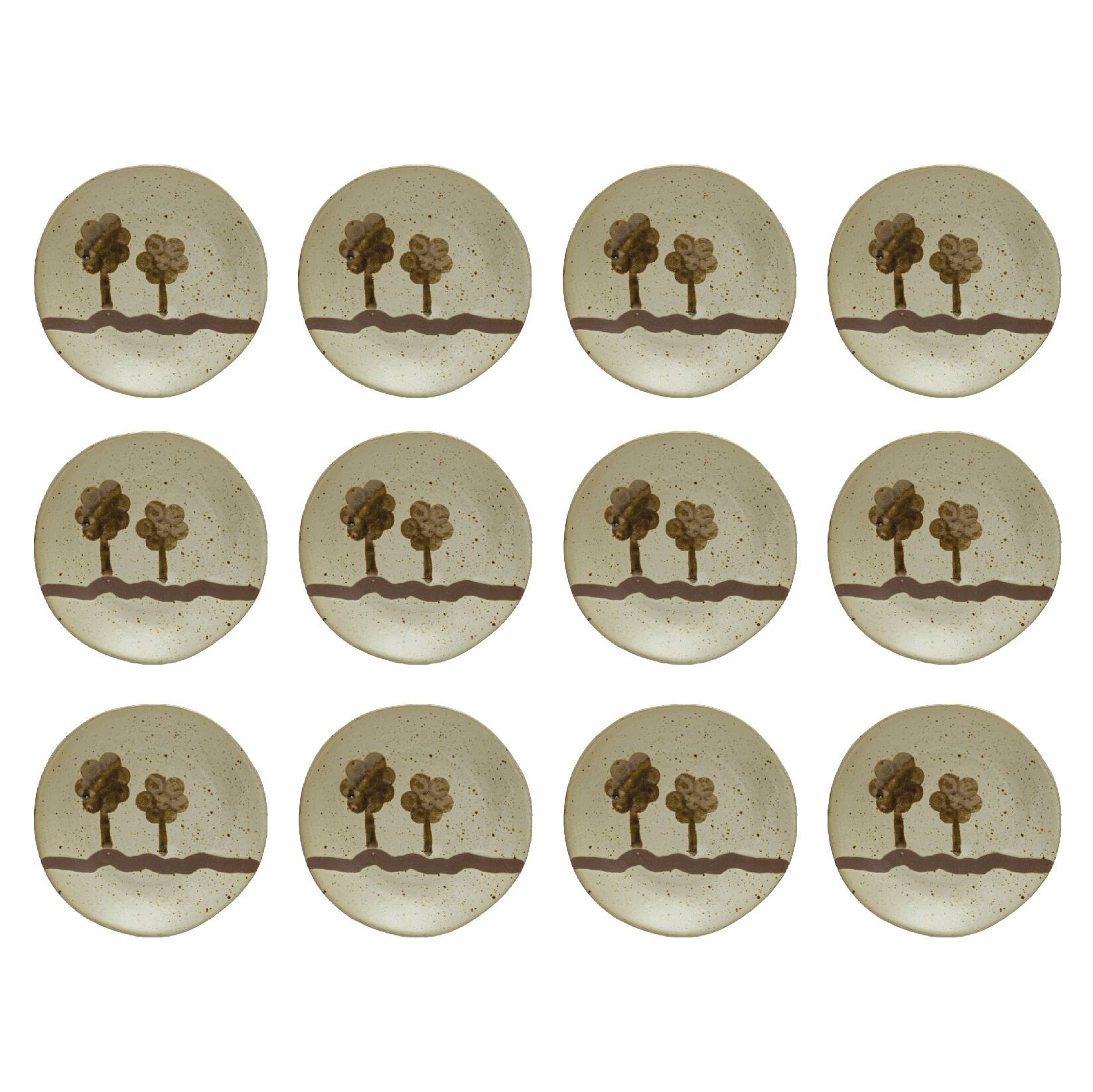Hello Honey® Multicolor Painted Trees Stoneware Plate Set