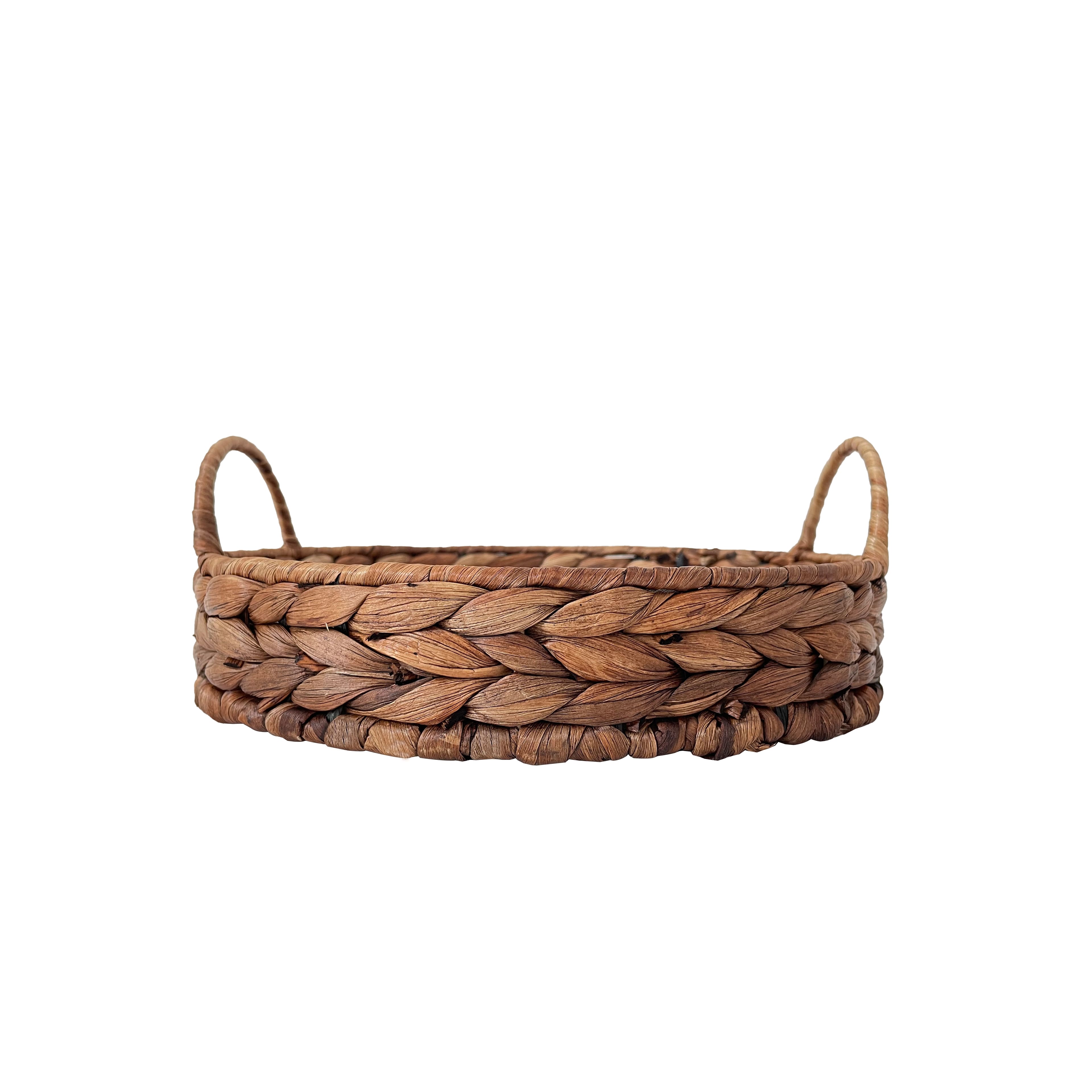 Natural Round Woven Water Hyacinth Decorative Tray by Ashland&#xAE;
