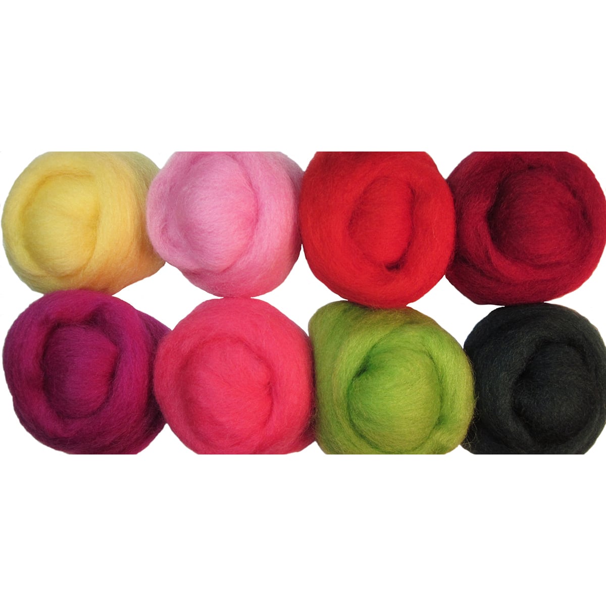 Wistyria Editions Zinnias Wool Roving Rolls, 2oz.