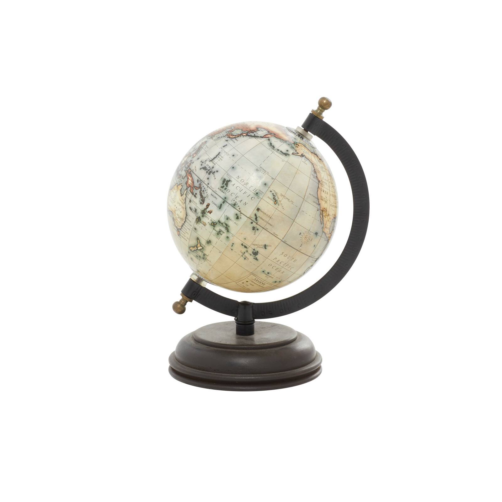 Rustic Globe with Iron Axis & Mango Wood Base