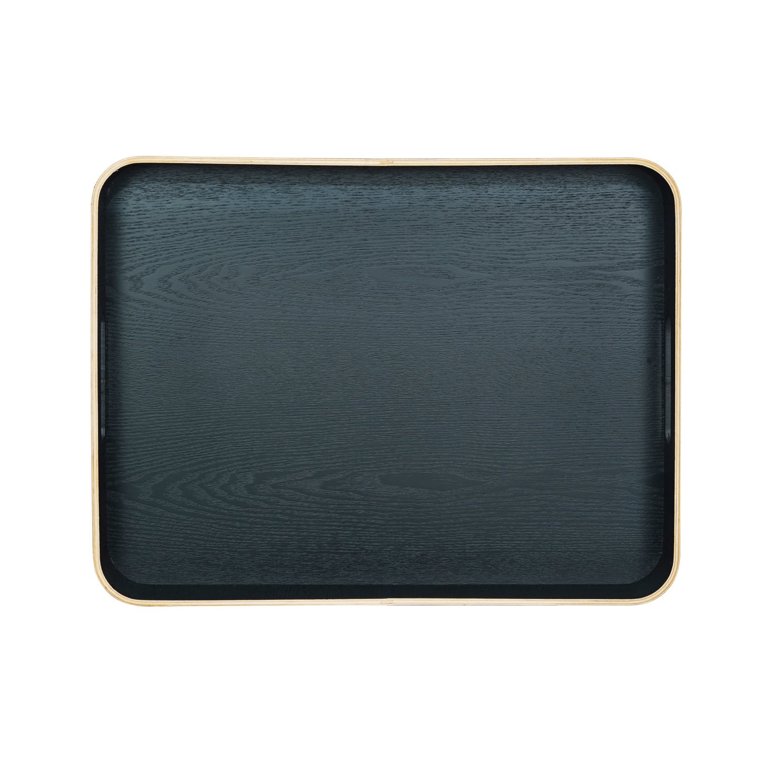 Hello Honey&#xAE; 19.75&#x22; Black Oak Wood Serving Tray with Handles