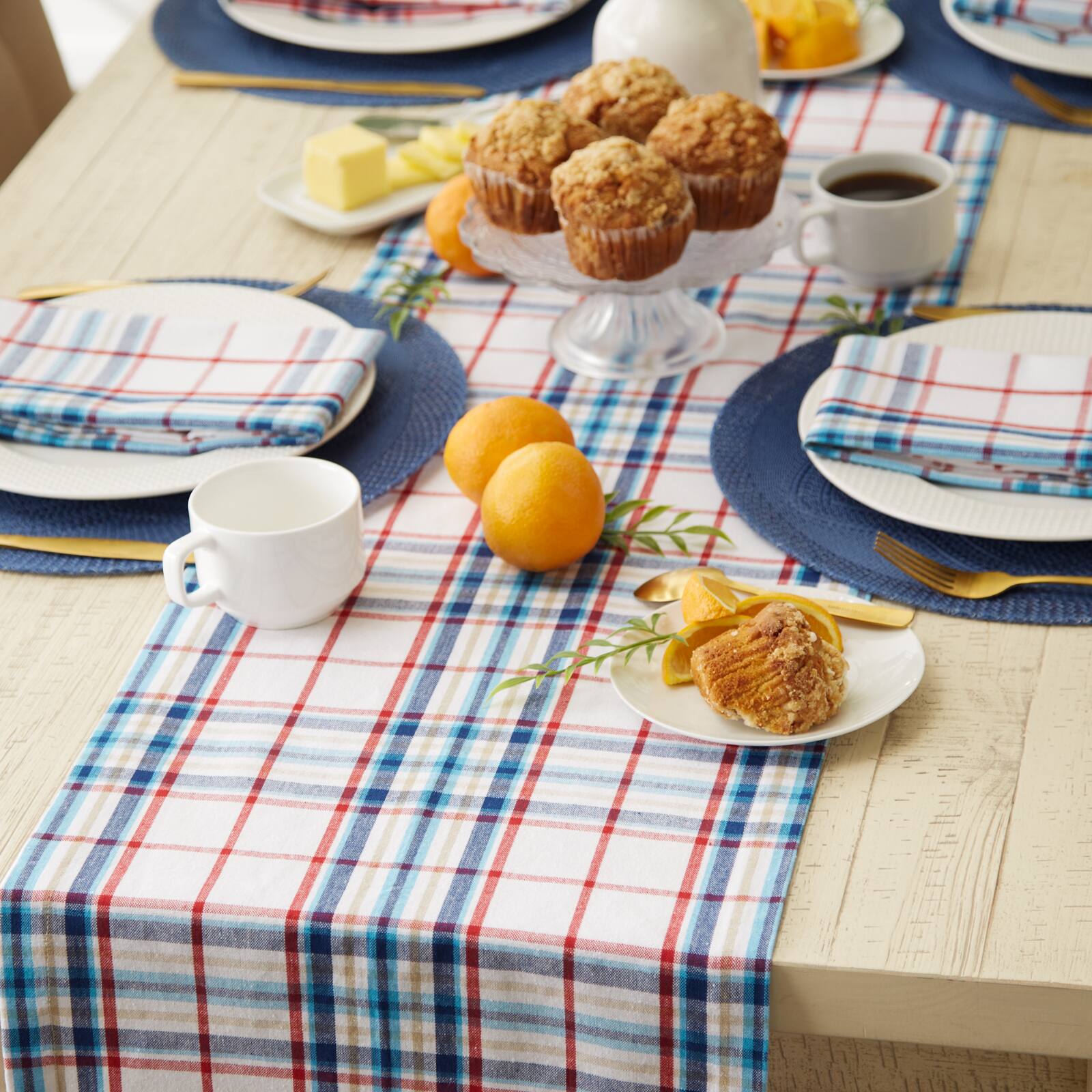 Lighthouse Plaid Table Runner 14" x 72"