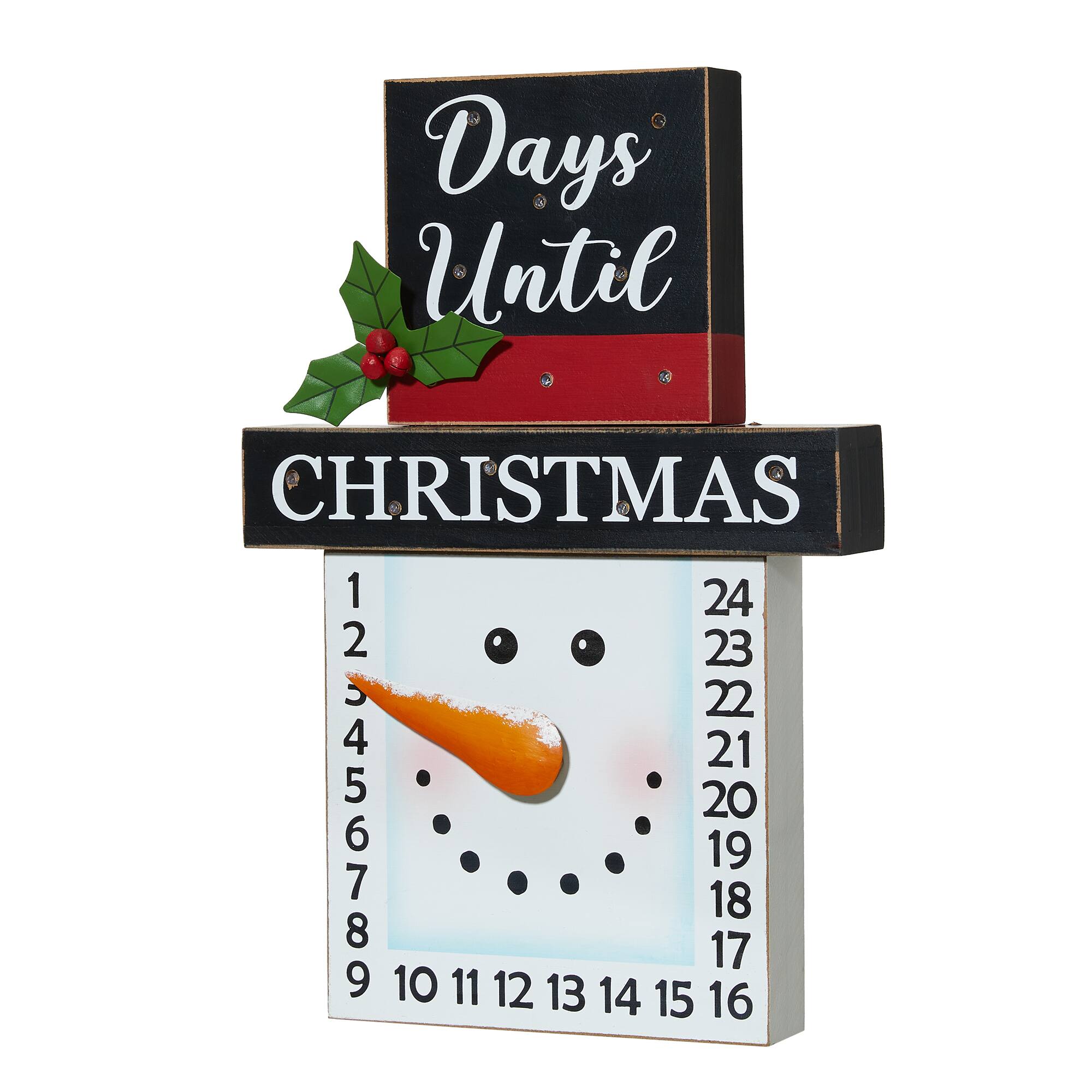 Glitzhome&#xAE; 15&#x22; LED Christmas Snowman Countdown D&#xE9;cor