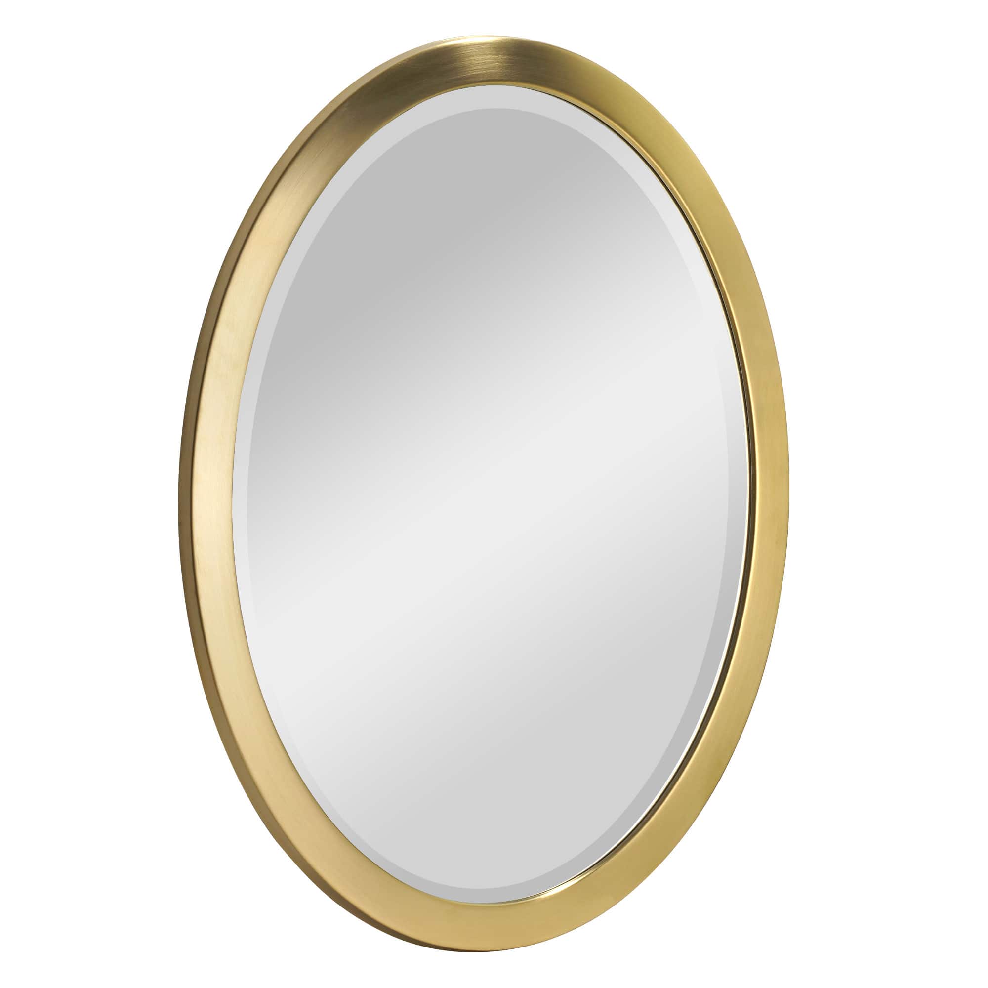 Head West Oval Brushed Gold Metal Framed Bathroom Mirror