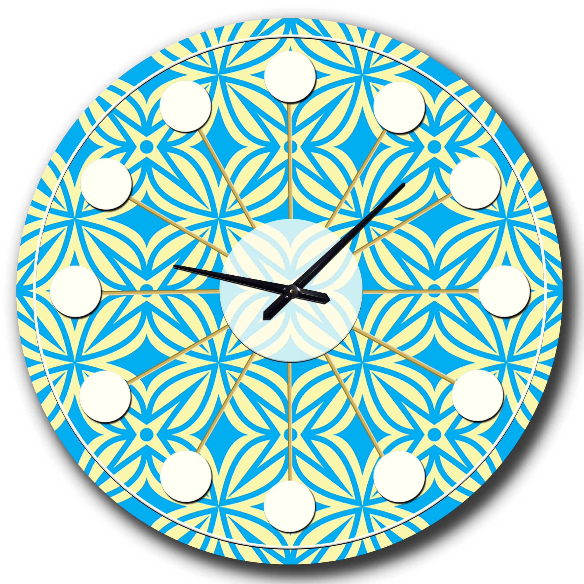 Designart 'Retro Ornamental Design I Mid-Century Modern Wall Clock