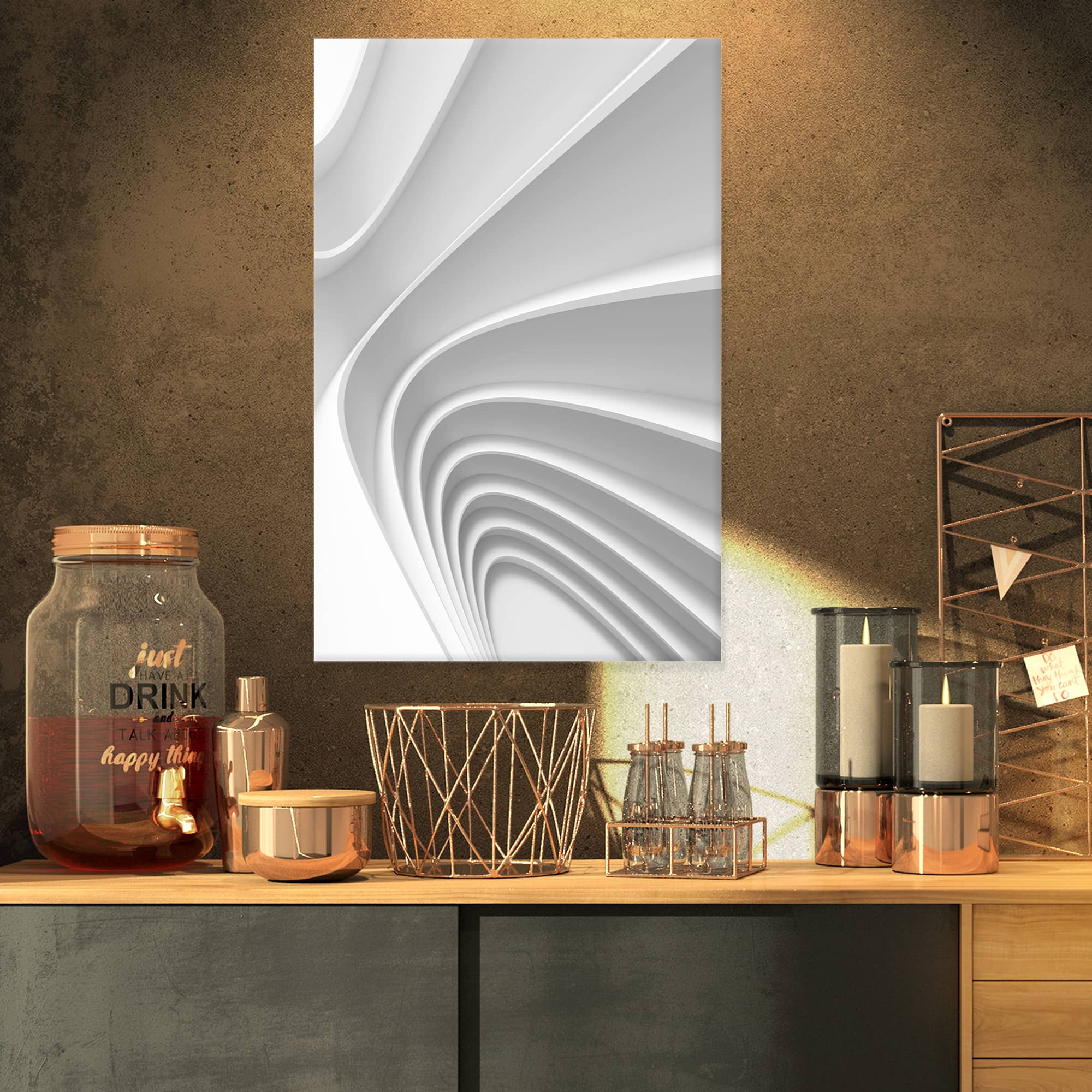 Designart - Fractal Bulgy Layered 3D Waves